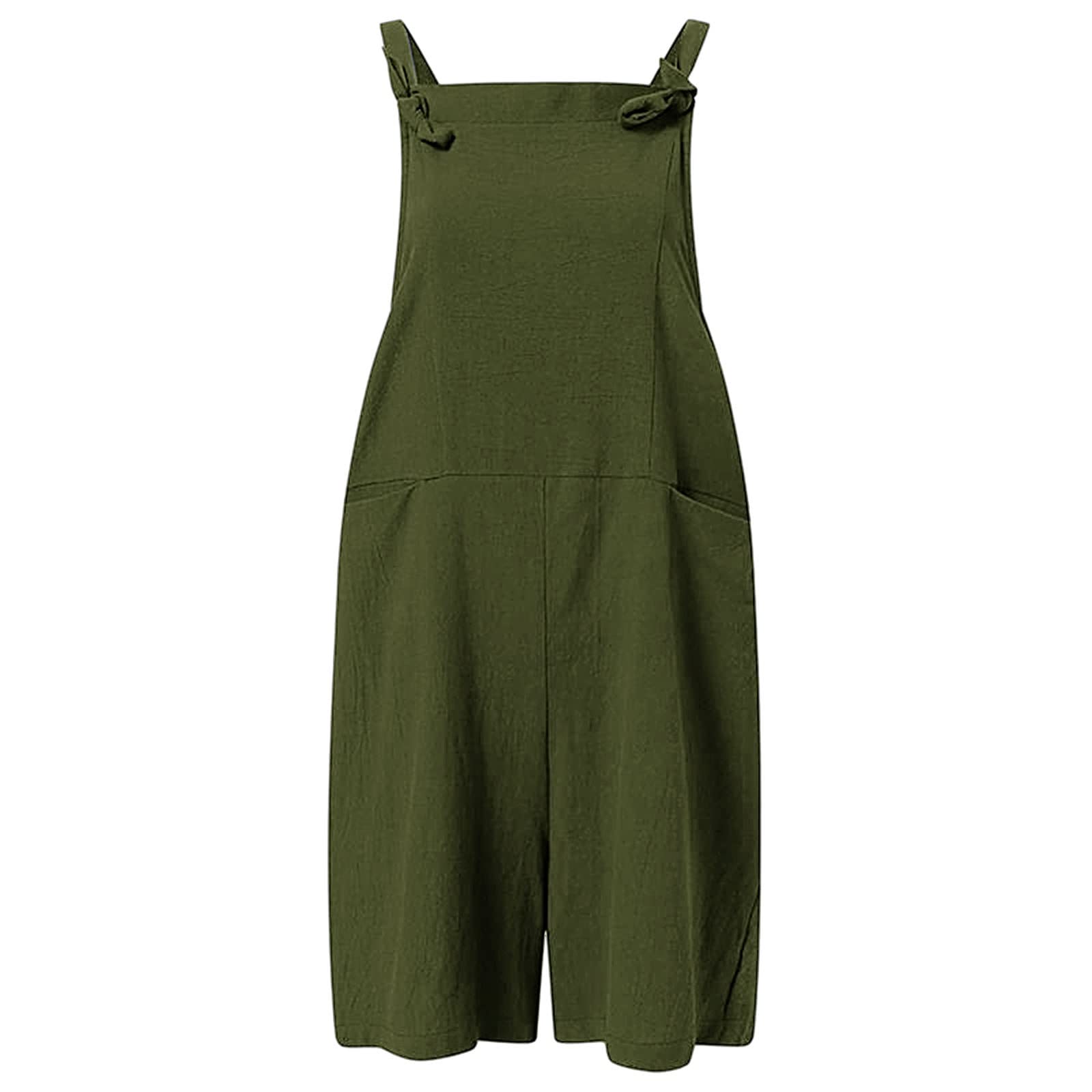 UYTOGOFE Women's Summer Loose Casual Sleeveless Jumpsuit - Adjustable Spaghetti Strap Romper with Pockets & Stretchy Shorts - Perfect for Beach, Party & Vacation Outfits