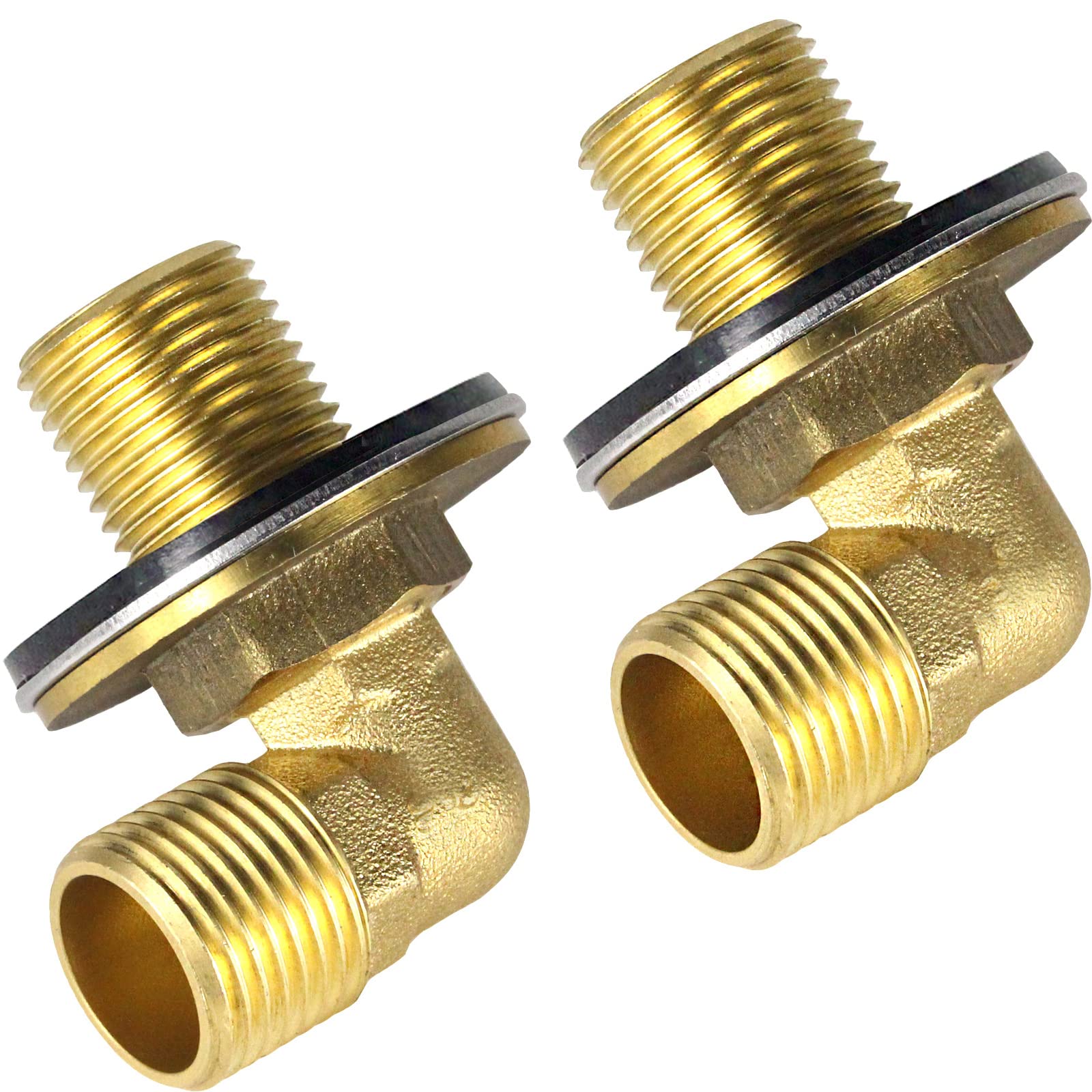 Commercial Kitchen Sink Faucet Installation Kit - Backsplash Mounted Connector Adapter Set for Stainless Steel Utility Sinks (G1/2, Solid Brass) - Perfect for Restaurant, Food Truck & Commercial Kitchen Plumbing