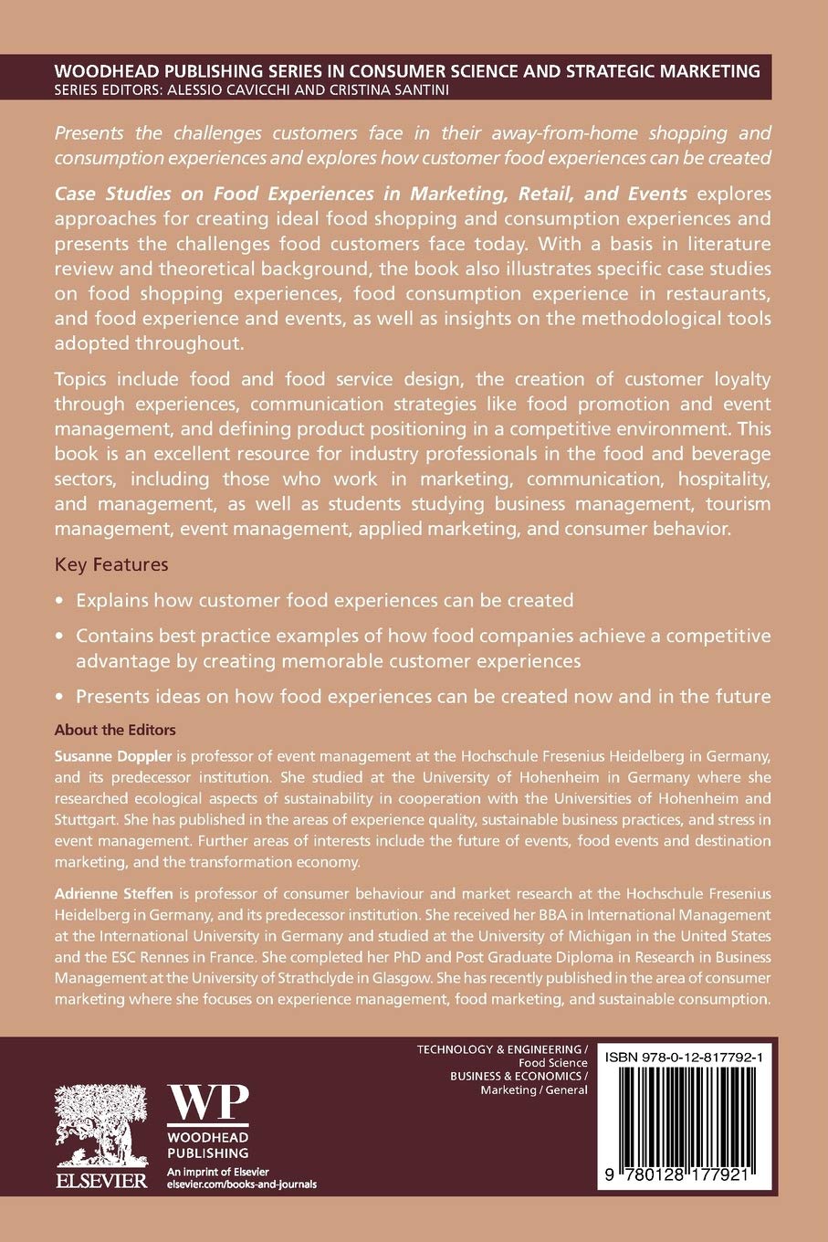 Food Experience Case Studies in Marketing, Retail & Events - Consumer Science & Strategic Marketing Insights | Woodhead Publishing | For Business Professionals & Event Planners