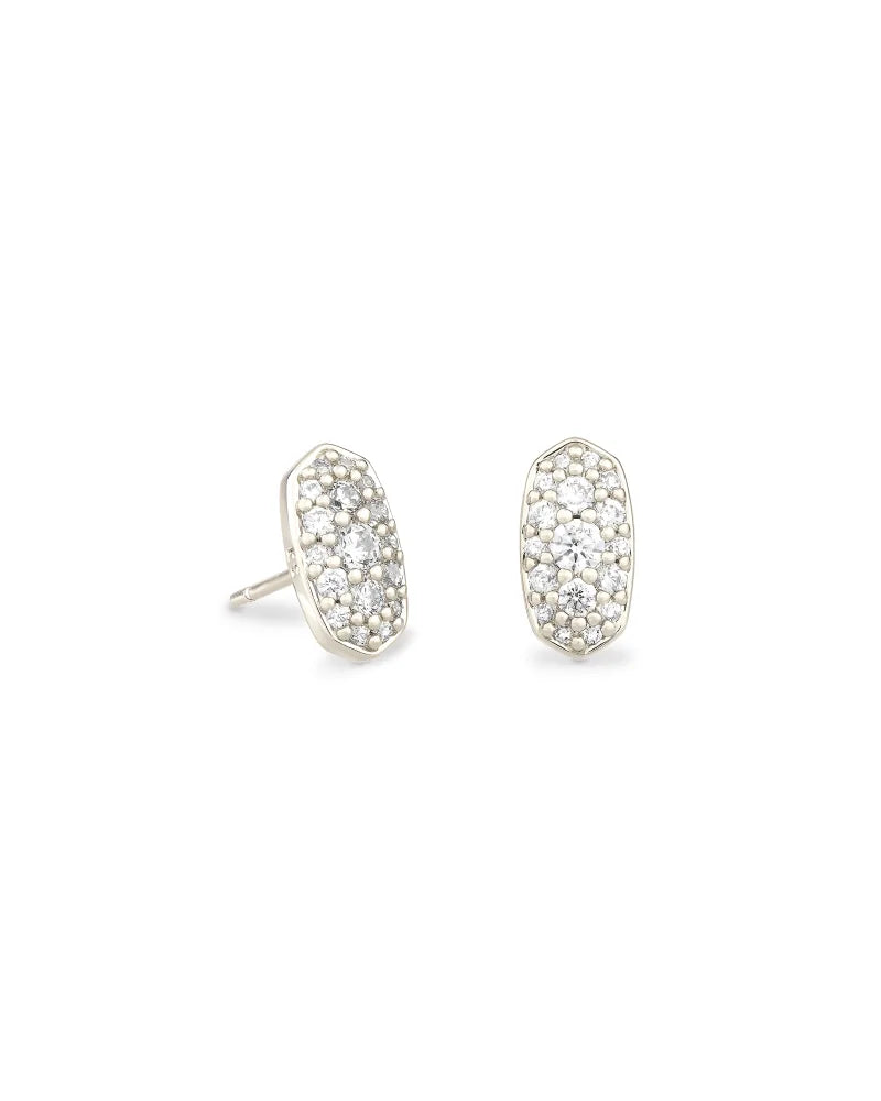 Kendra Scott Grayson Crystal Stud Earrings in Sterling Silver - Perfect for Everyday Wear & Special Occasions