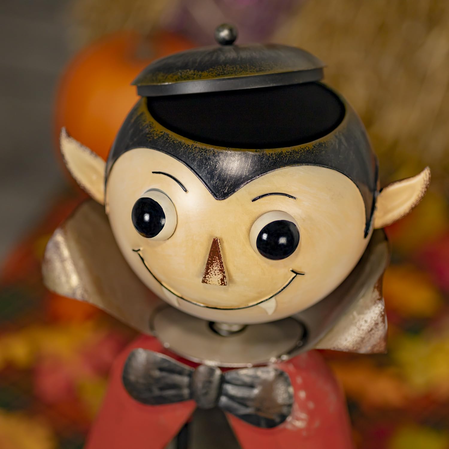 Zaer Ltd. Big Head Halloween Candy Holder Statue with Opening Head - Vampire Design for Trick or Treat, Party Decor & Spooky Home Display