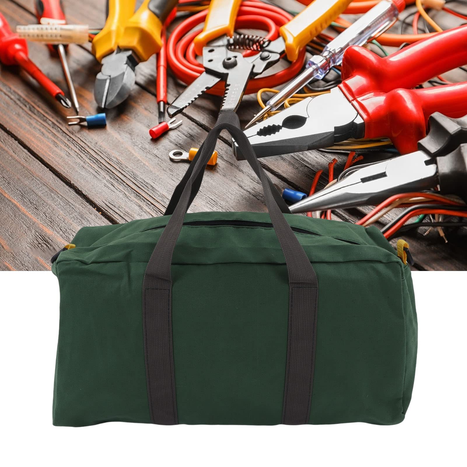 Garosa Heavy-Duty Tool Carry Bag - Wide Open Mouth Large Capacity Storage Organizer for Carpentry, Electrician, Plumbing & Gardening (20in/50.8cm) - Perfect for Job Sites, Workshops & DIY Projects