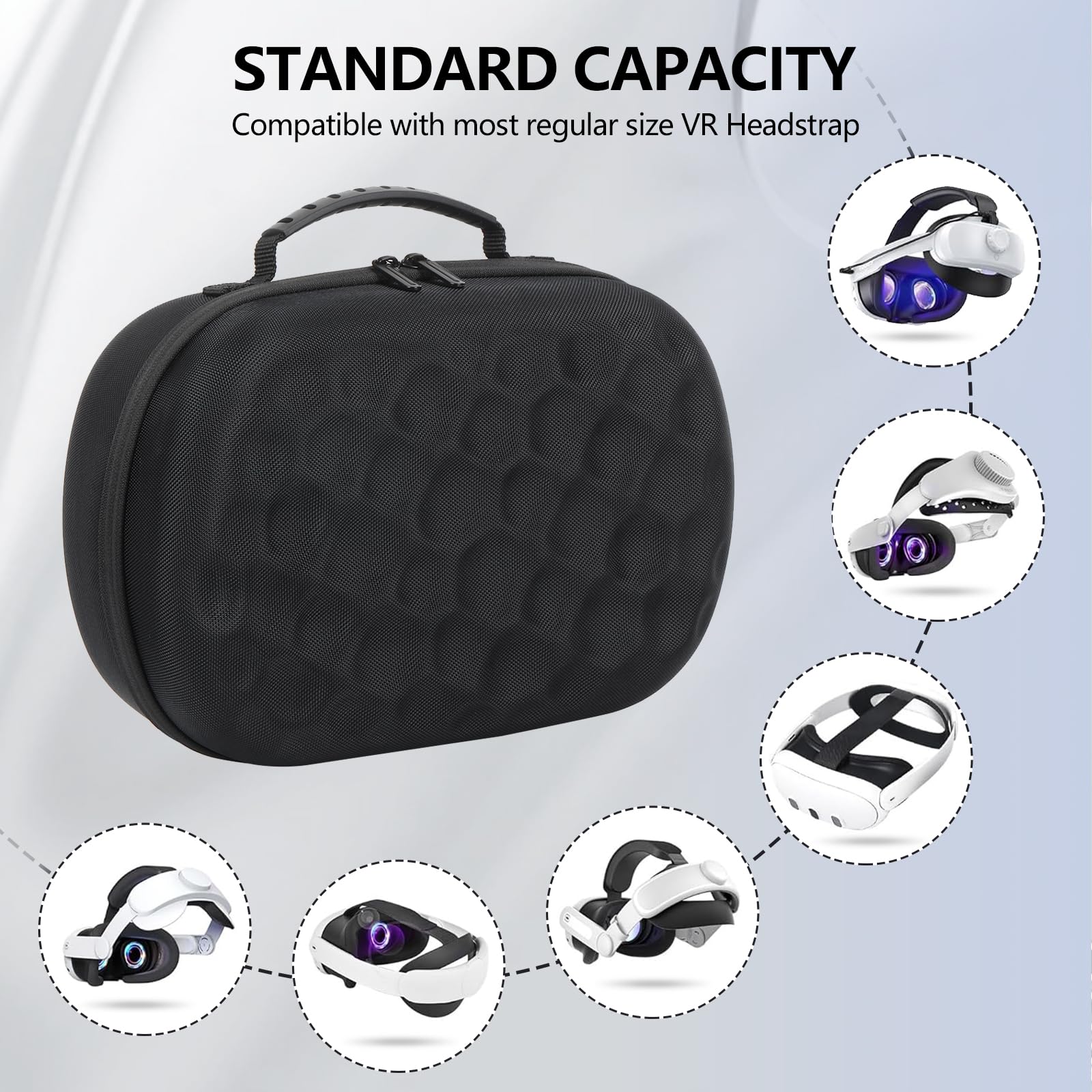 Yaslayp Hard Travel Case for Meta Quest 3 Headset - Compatible with Meta Quest 3 VR Gaming Headset & Touch Controllers - Protective Storage Carrying Case for Travel & Home Use - Perfect for VR Gaming Accessories, Outdoor Adventures & Safe Storage