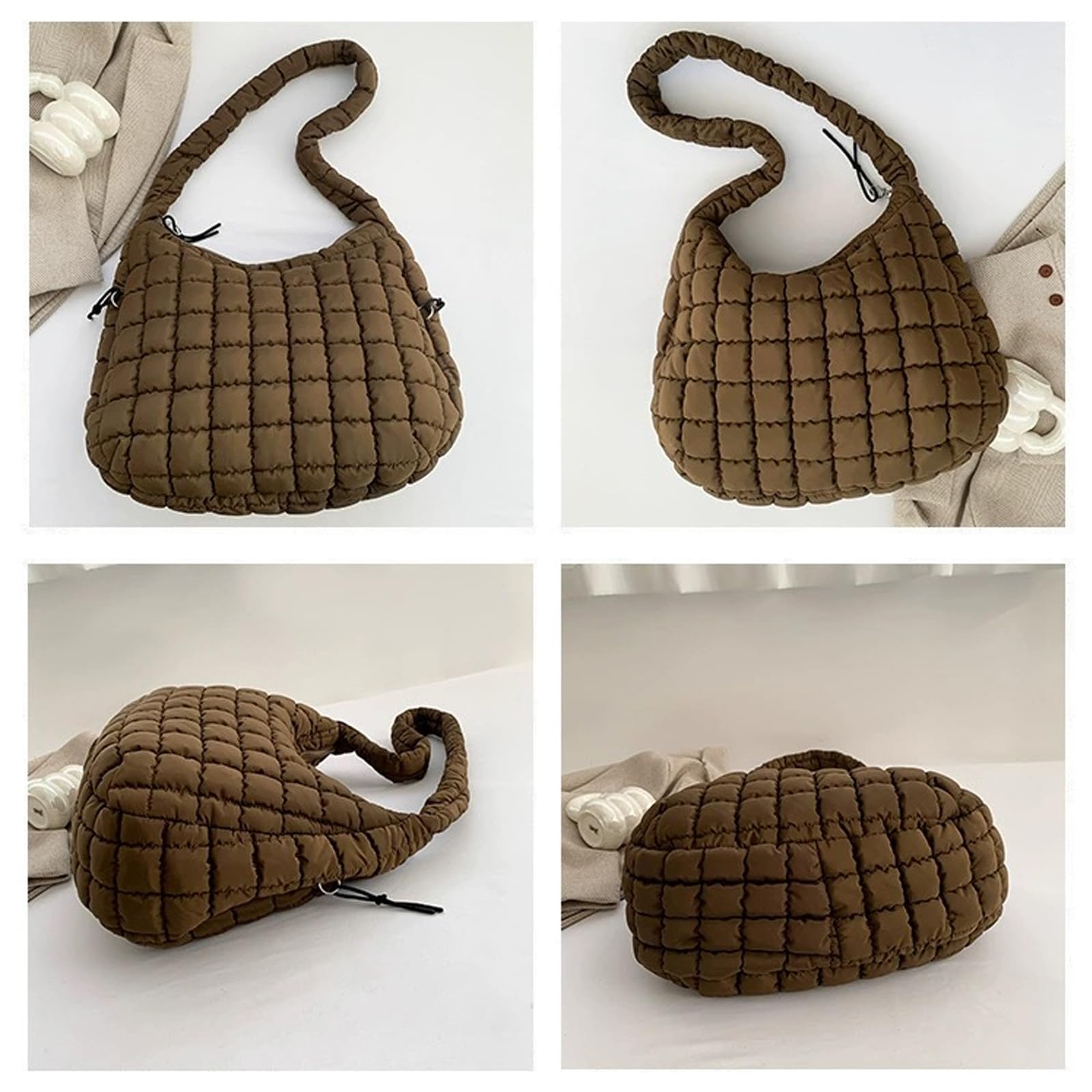 Lightweight Quilted Puffer Crossbody Bag for Women - Stylish Puffy Shoulder Tote & Hobo Handbag | Perfect for Daily Commute, Shopping & Travel Accessories