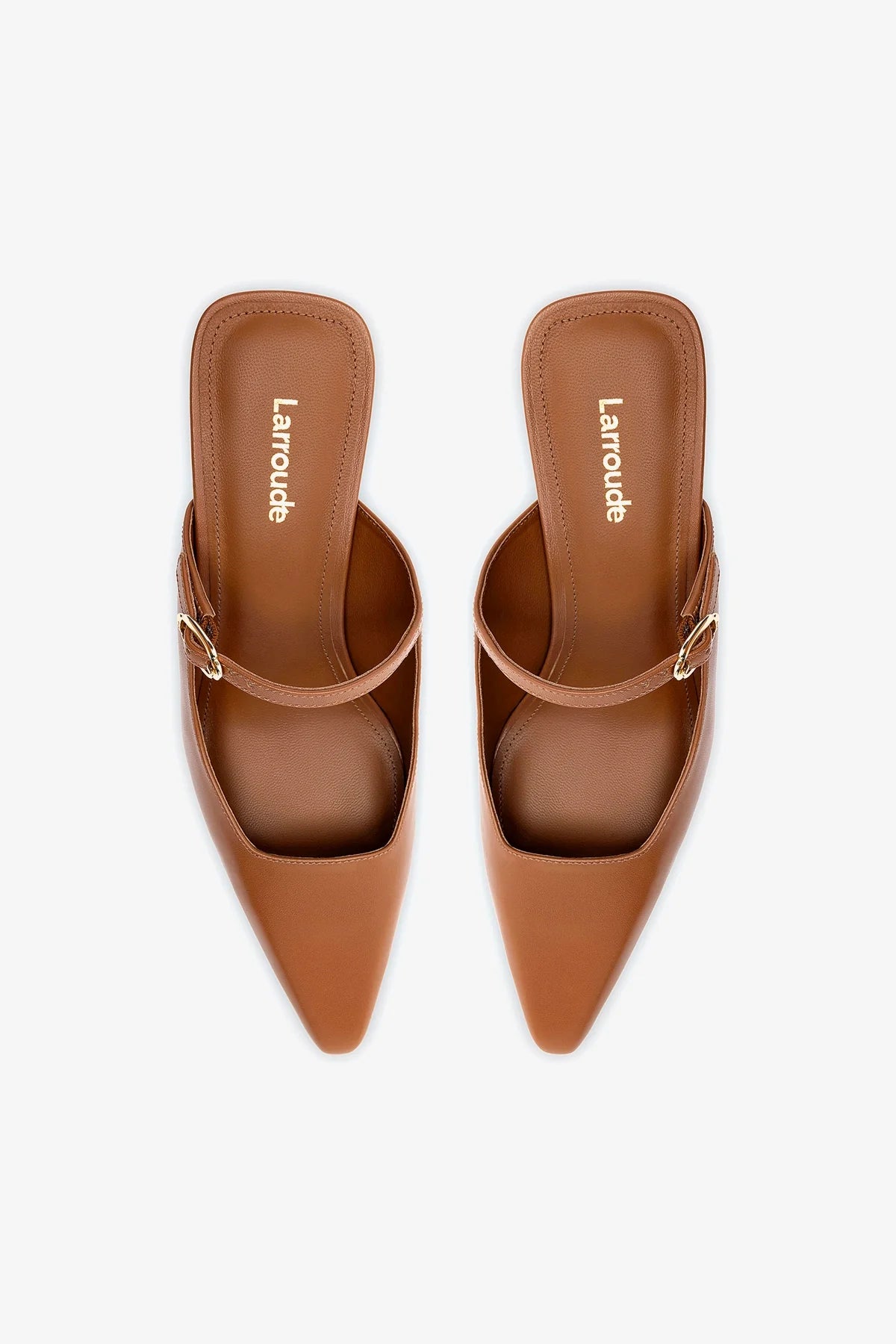 Ines Mule Shoes in Caramel Leather - Comfortable Women's Slip-On Loafers for Office, Casual & Travel Wear