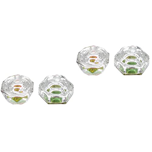 FOMIYES 4Pcs Gel Nail Polish Tumbler Set - Dappen Dish, Crystal Bowl, Nails Cup & Pen Holder - Acrylic Liquid Powder Containers with Lids for Professional Nail Art & Manicure Tools | Perfect for Salon, Home DIY & Nail Technician Use