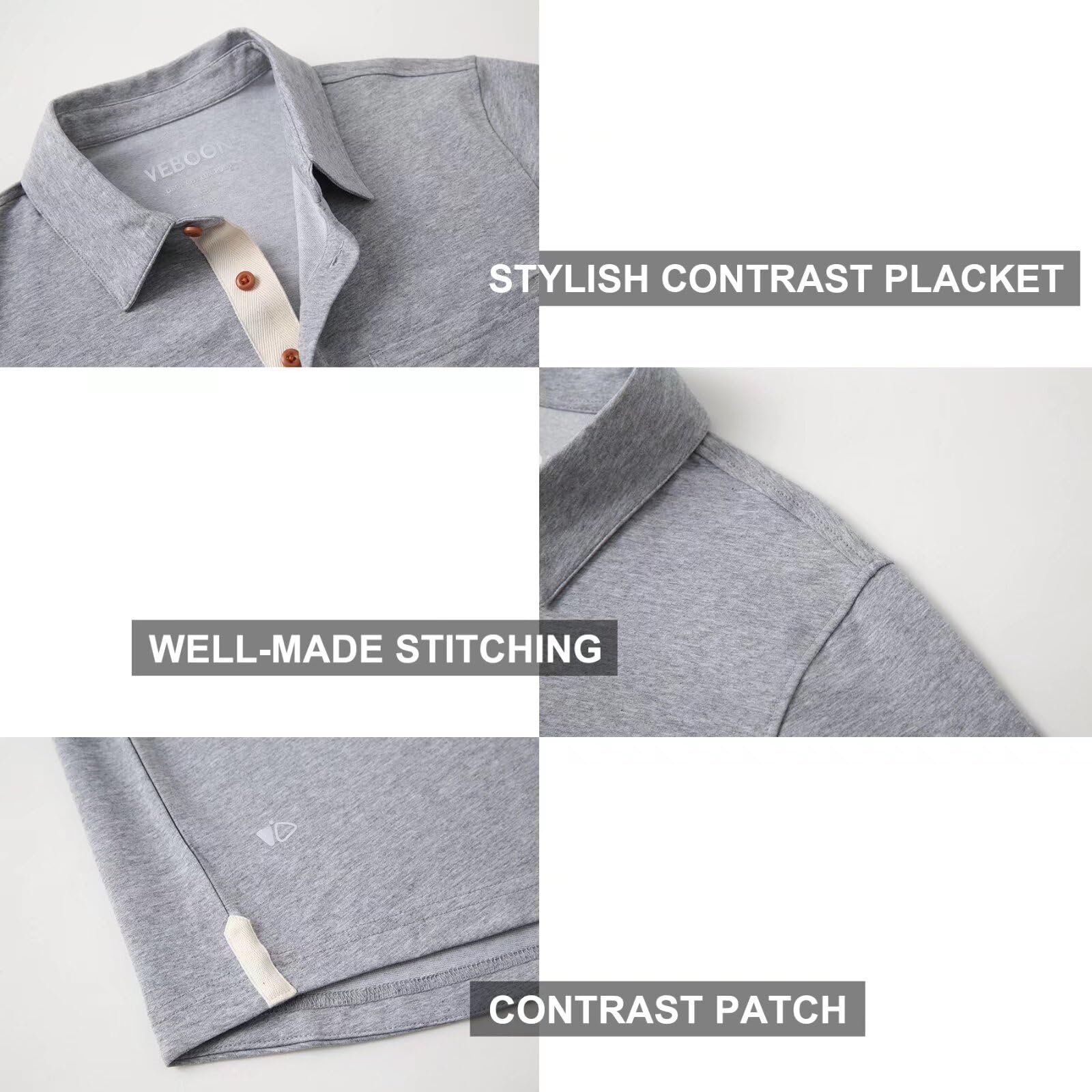 Men's Long & Short Sleeve Polo Shirts - Breathable Cotton Blend Casual Shirts with Pocket & Drop Cut Collar | Perfect for Golf, Office & Everyday Wear