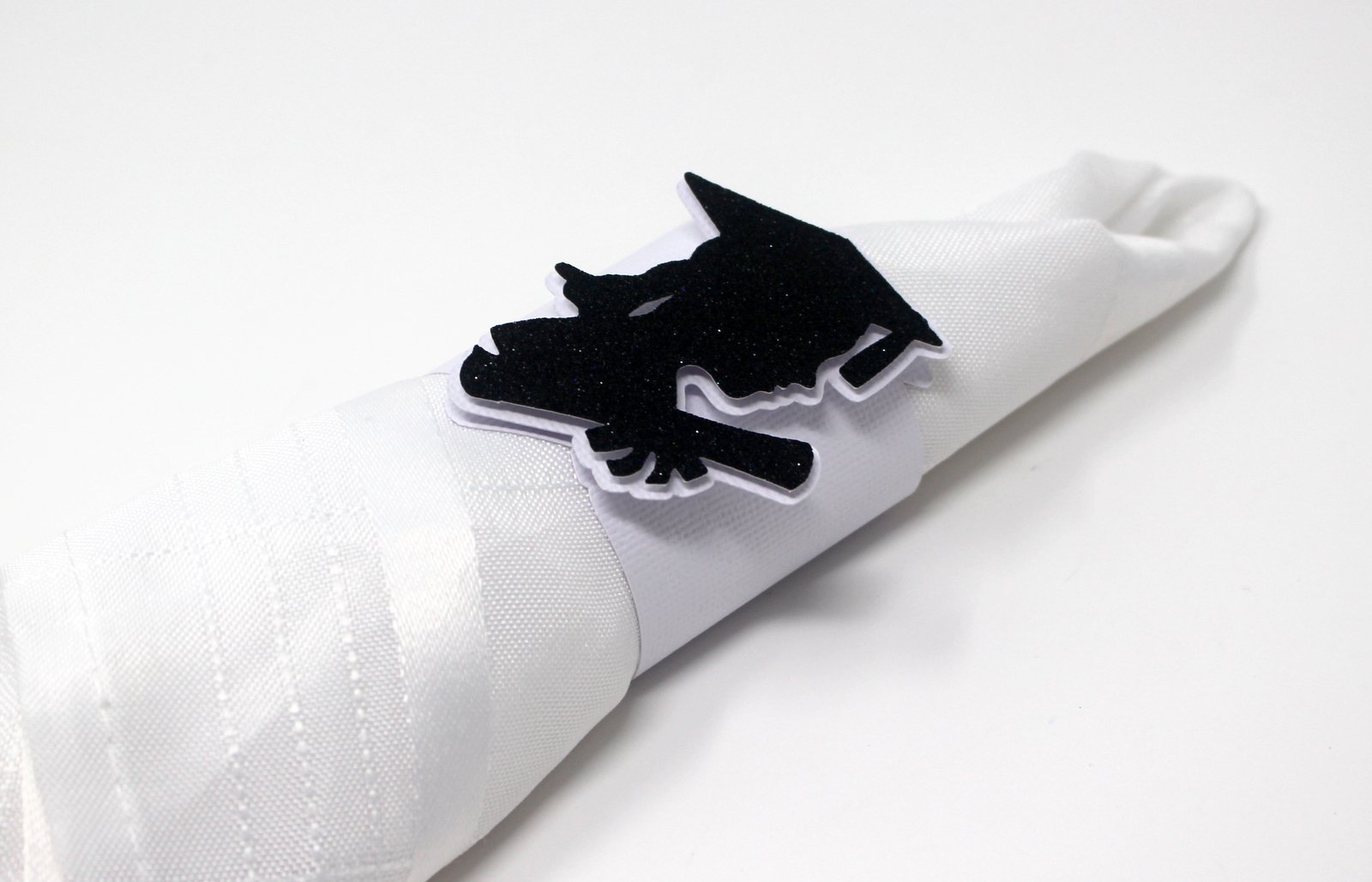12pcs Black Napkin Holders for Women Graduation Party - Elegant Table Decor for Graduation Ceremony, Dinner Party & Special Events
