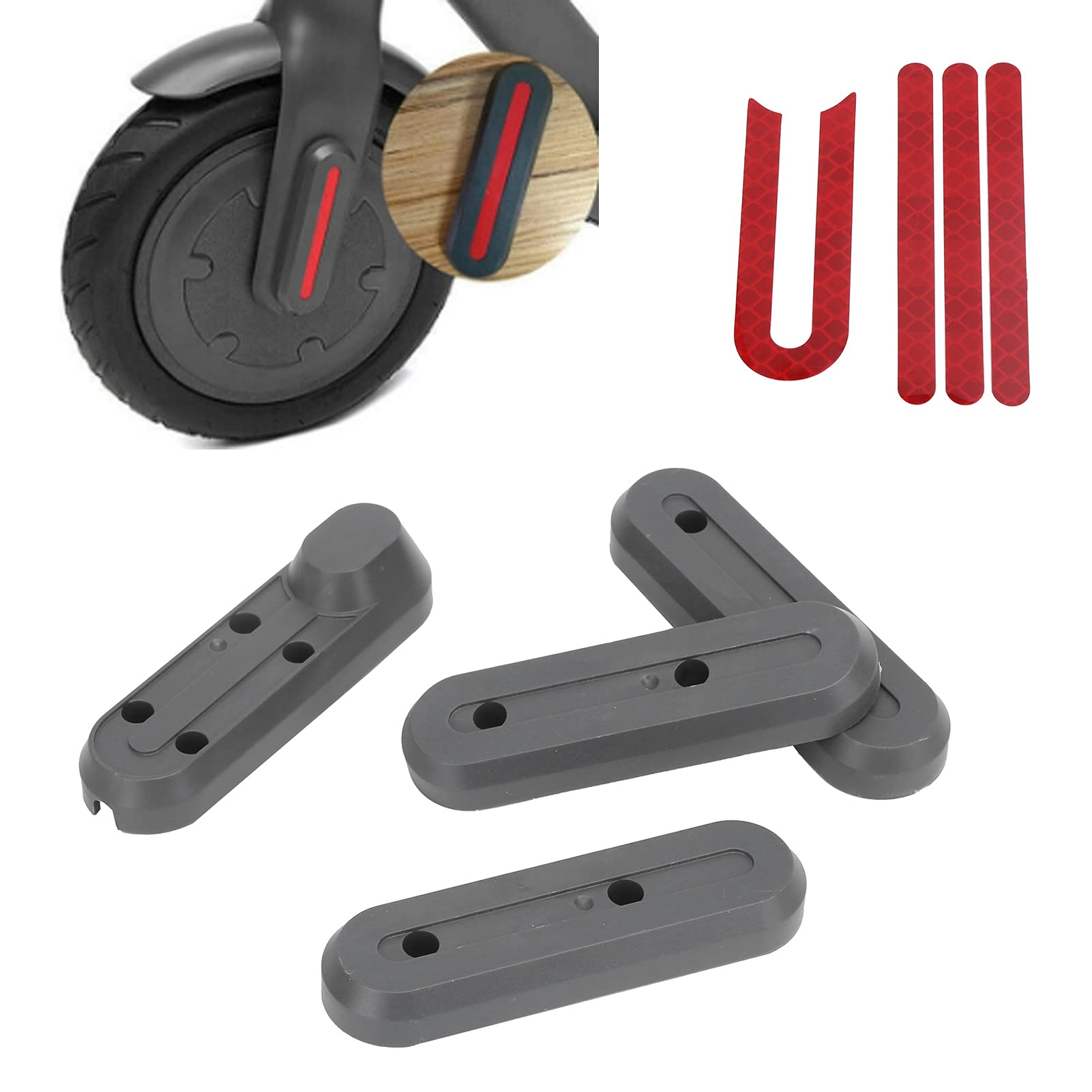 Electric Scooter Front & Rear Fork Cover with Night Reflective Sticker - Compatible with Xiaomi M365 & M365 PRO - Perfect for Commuting & Urban Riding Safety