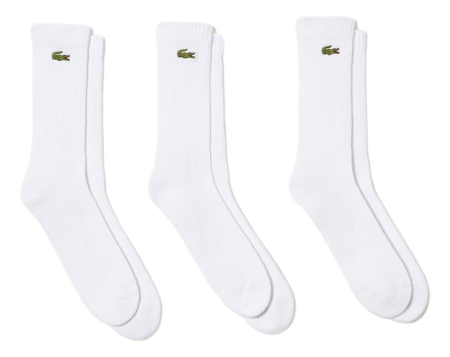 Lacoste Men's High Cut Athletic Socks - Breathable Cotton Crew Socks for Running, Sports & Casual Wear