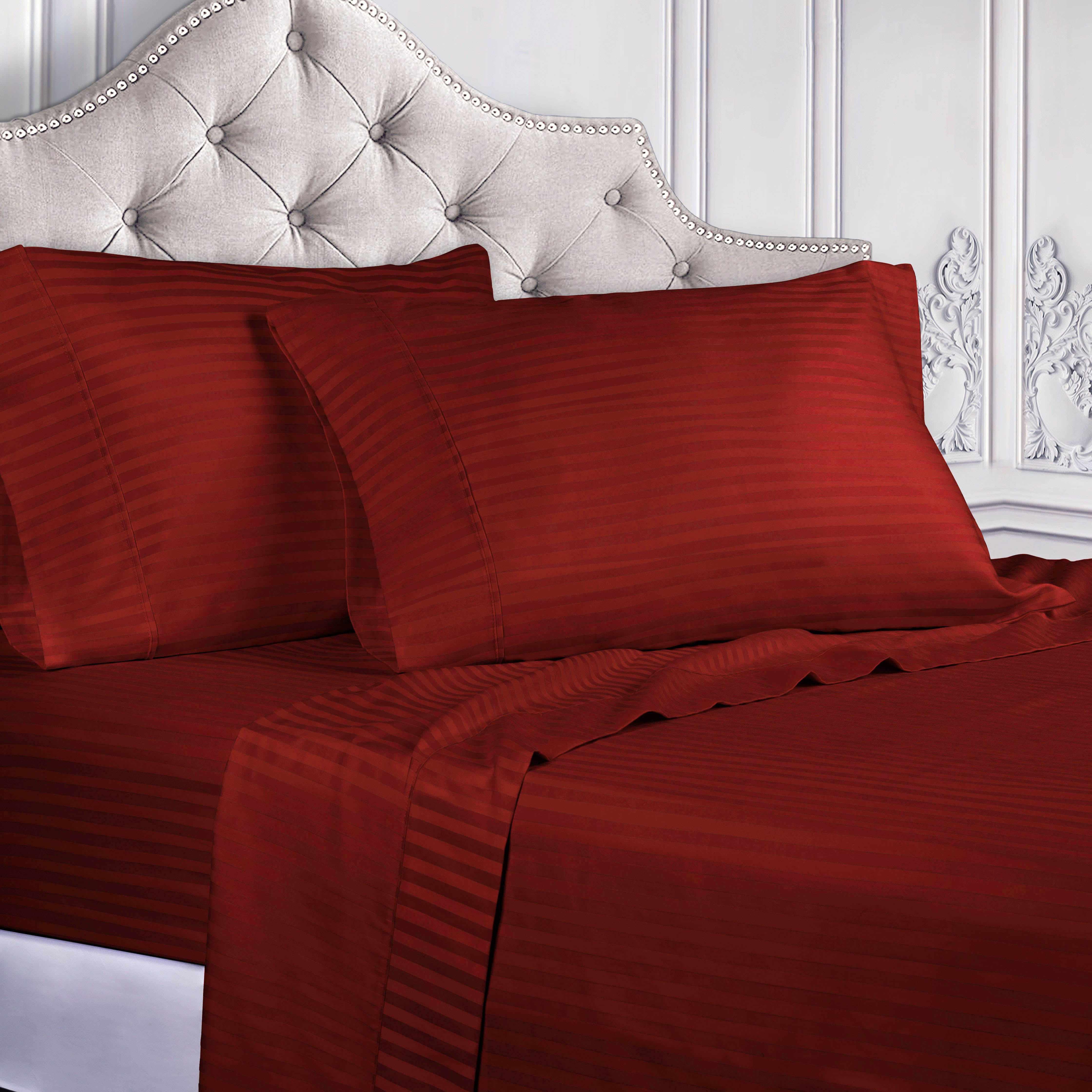 Premium Egyptian Cotton 300 Thread Count Sheet Set - Deep Pocket Fitted, Flat & Pillowcases - Soft Luxury Bedding for Master Bedroom or Guest Room