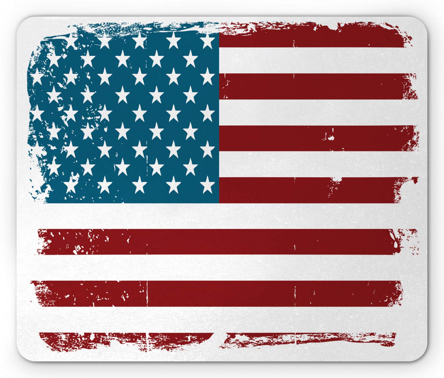 Ambesonne Vintage Stripe Mouse Pad - Non-Slip Rubber Mousepad with Grungy American Flag Design, Old Glory Stars & Stripes Pattern - Standard Size Rectangle Mouse Pad in Burgundy & Petrol Blue - Perfect for Office, Gaming & Home Computer Use