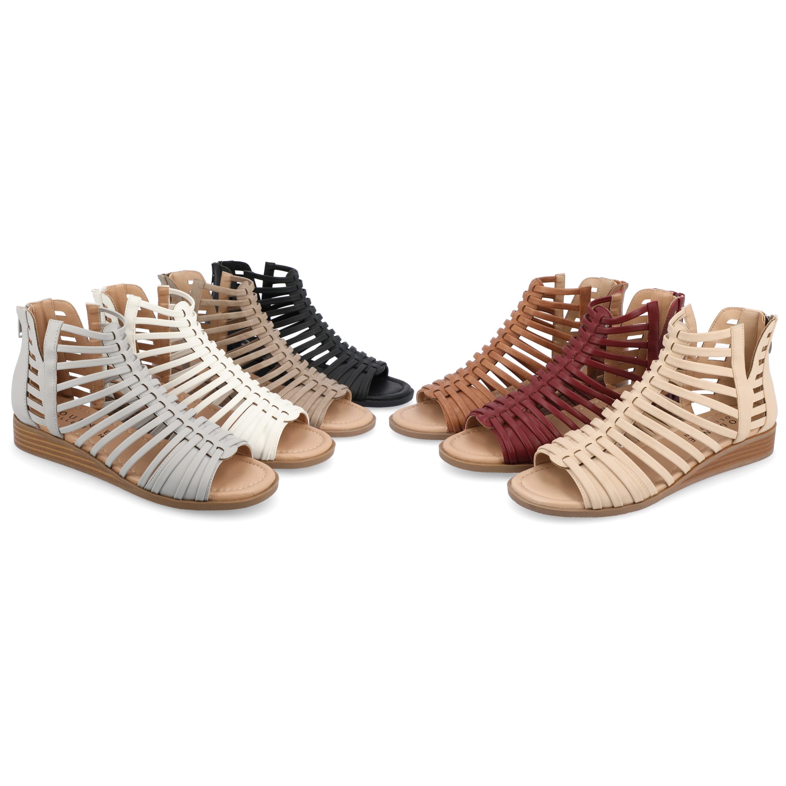 Journee Women's Comfort Foam Delilah Silver Wedge Sandals - Casual Summer Shoes for Beach, Vacation & Everyday Wear