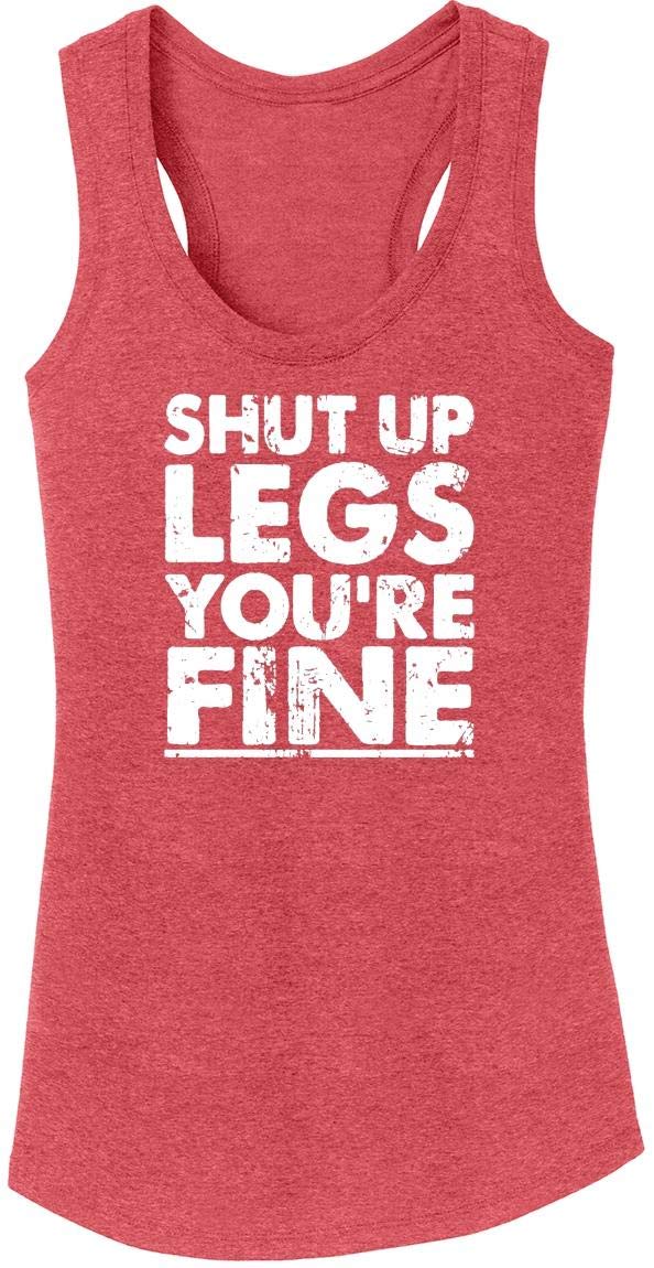 Funny Women's 'Shut Up Legs You're Fine' Tri-Blend Tank Top - Soft Comfortable Workout & Casual Wear for Gym, Running & Everyday Outfits