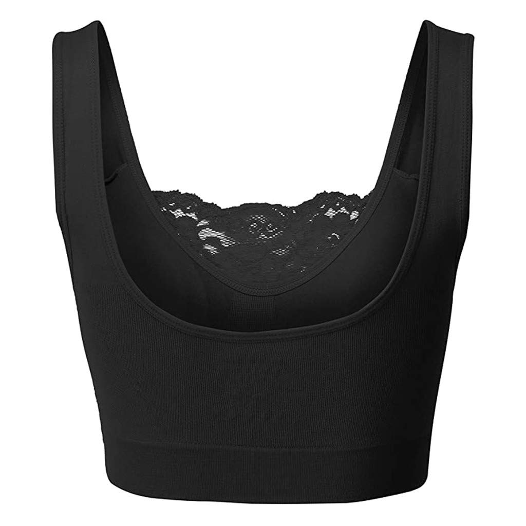 Wireless Comfort Seamless Bras for Women - Lace Bralette with Built-in Support, Yoga Cami Bras for Everyday Wear & Lounge