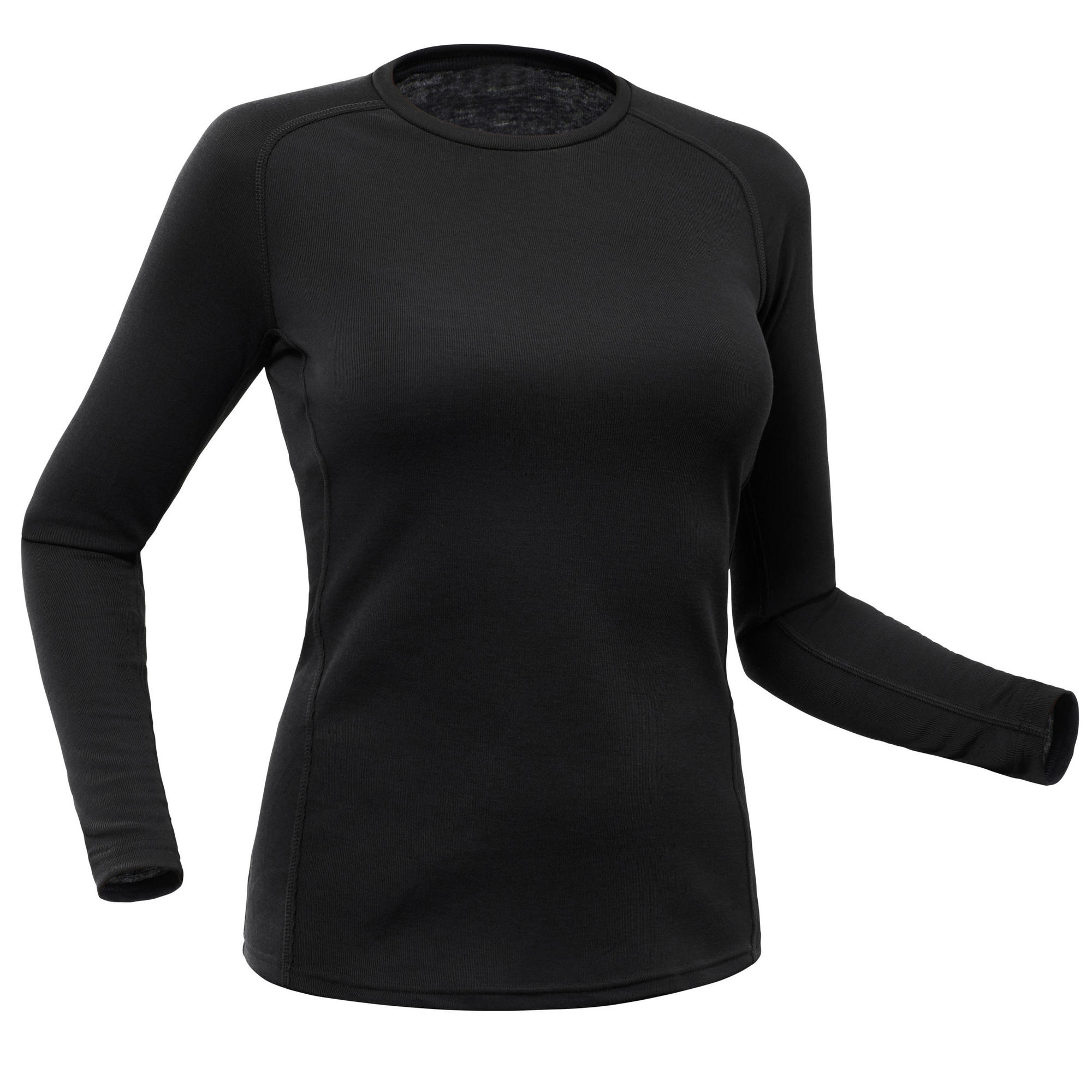 Women's Thermal Ski Base Layer Top - BL 100 Merino Wool Winter Underwear for Cold Weather - Black | Perfect for Skiing, Snowboarding & Outdoor Winter Activities