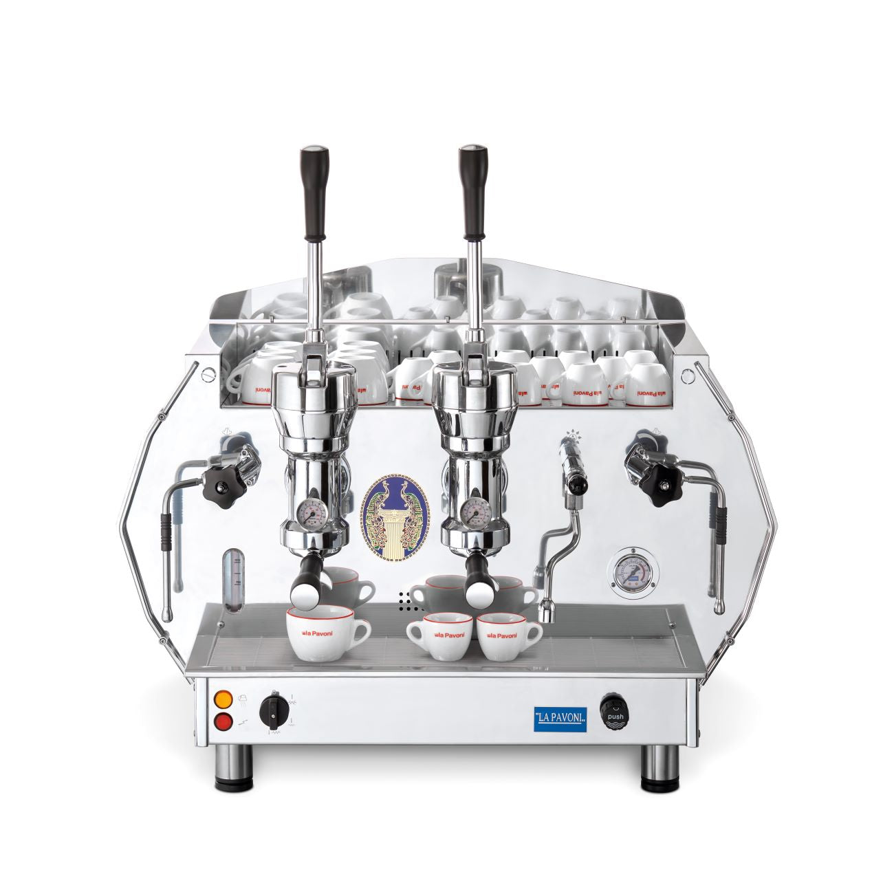 La Pavoni Diamante 2 Group Lever Espresso Machine in Gold - Professional Coffee Bar Equipment for Cafes & Restaurants