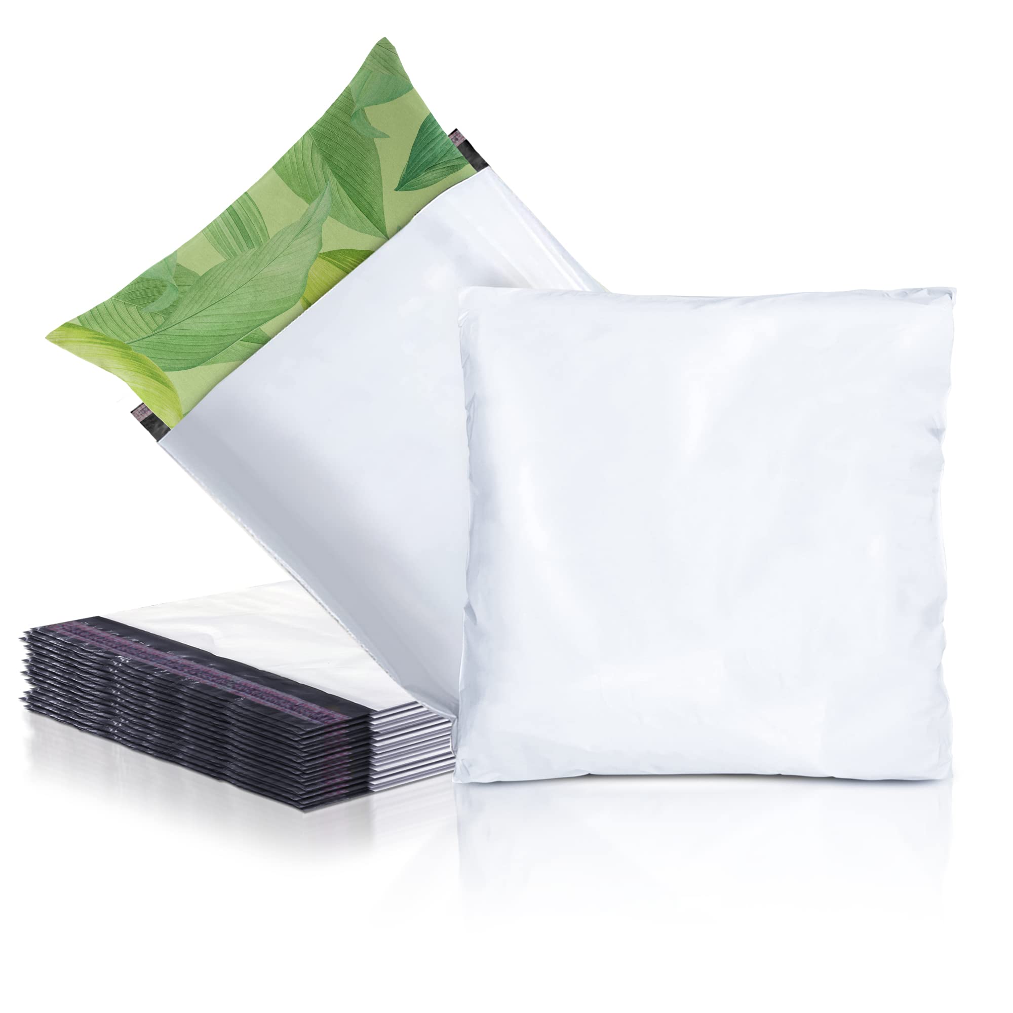 Amiff 24x24 Inch White Poly Mailers - 50 Pack Peel & Seal Waterproof Shipping Envelopes | 2 Mil Tear-Proof Plastic Mailing Bags for Clothing & Small Business | Ideal for Ecommerce, Online Stores & Package Shipping