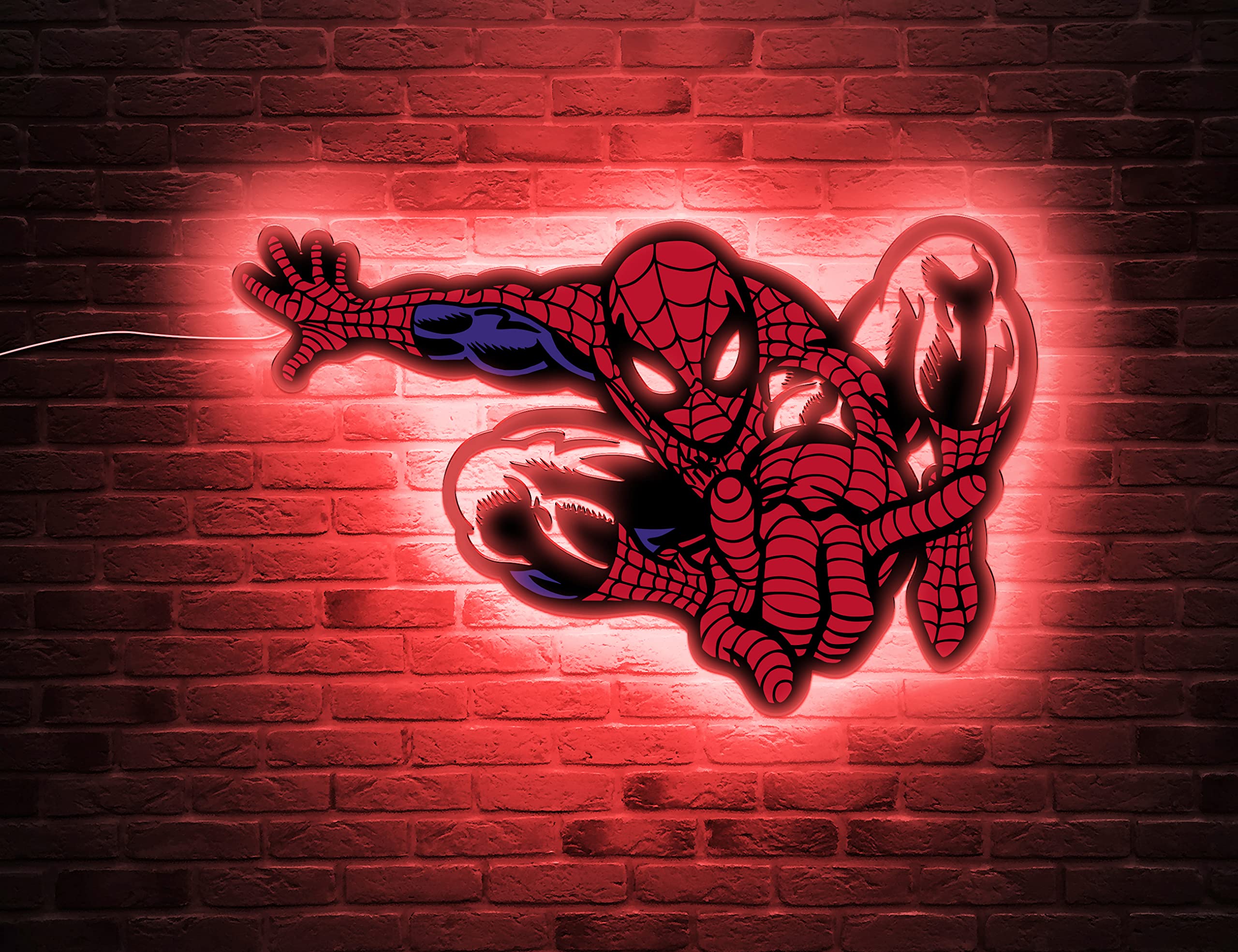 Spider LED Night Light for Kids - Color Changing Wall Decor Neon Sign (34