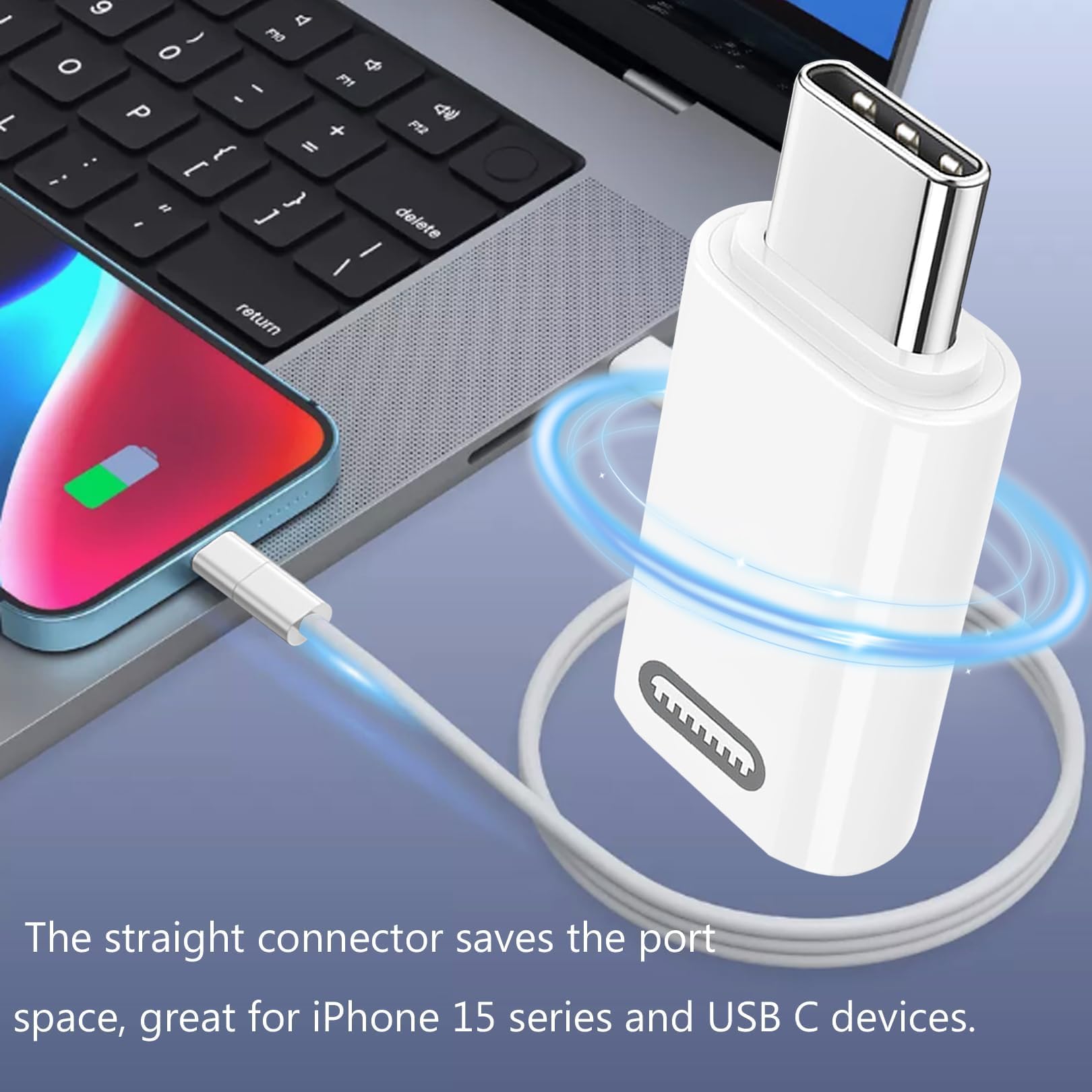 2-Pack Lightning to USB-C Adapter with 35W Fast PD Charging & Data Transfer - Compatible with iPhone 15/15 Pro/15 Pro Max/15 Plus, iPad Pro/Air - Perfect for Travel, Office & Home Charging