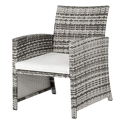 5-Piece Outdoor Rattan Wicker Patio Furniture Set - 2 Chairs, 2 Footstools & Coffee Table in Gray Gradient - Perfect for Backyard, Garden or Poolside Conversation Area