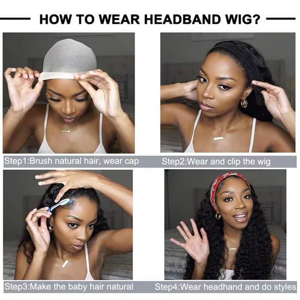 Natural Layered Curly Headband Wig 24