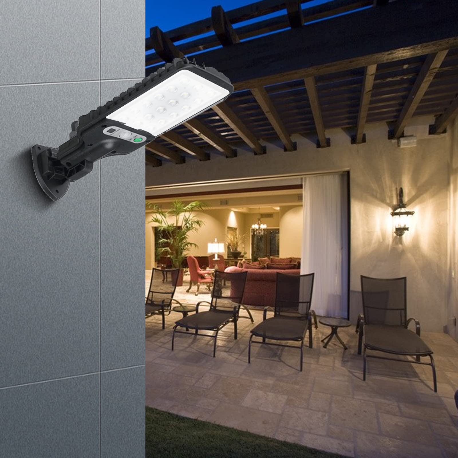 Solar Powered Outdoor Street Lights - IP65 Waterproof, Dusk to Dawn with Motion Sensor, LED Security Flood Light for Parking Lots, Yards, Gardens & Streets | Energy-Efficient Solar Lighting Solution for Home and Commercial Use