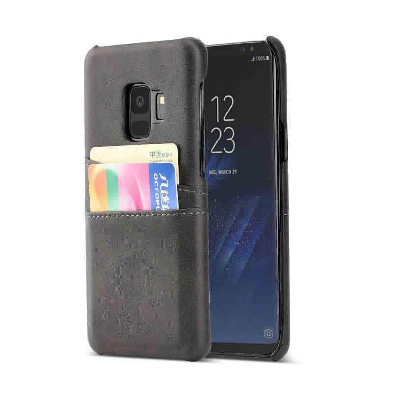 Samsung Galaxy S9 Plus Note 9 A6 A8 A7 A9 PU Leather Card Holder Back Cover Case - Slim Protective Phone Case with Card Slots for Credit Cards & ID - Perfect for Travel, Work and Daily Use