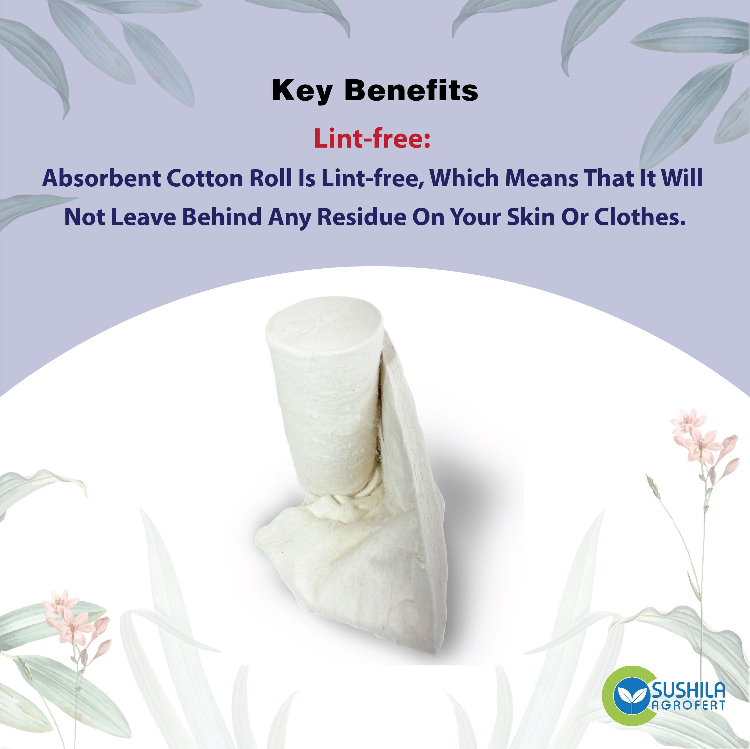 Absorbent Cotton Wool Roll 500g - Multipurpose Cotton Pads for Makeup Remover, Face Cleansing, Adult & Baby Care | Soft & Gentle for Beauty, First Aid, and Skincare Routines