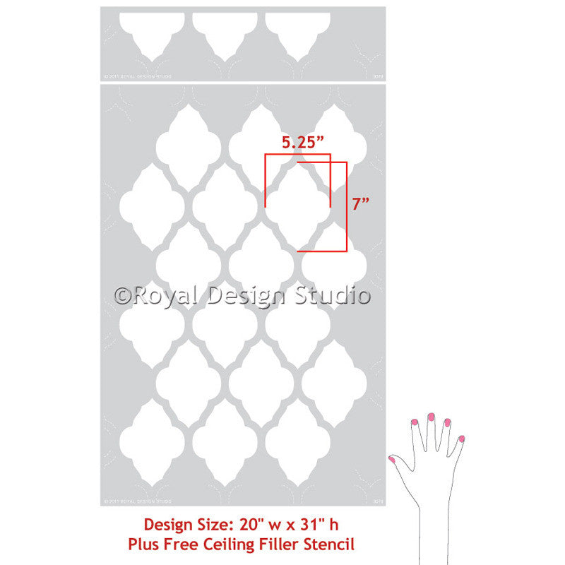 Marrakesh Trellis Moroccan Wall Stencil - DIY Home Decor, Geometric Wall Painting Template for Living Room, Bedroom, Nursery - Reusable Mural Art Design for Interior Walls