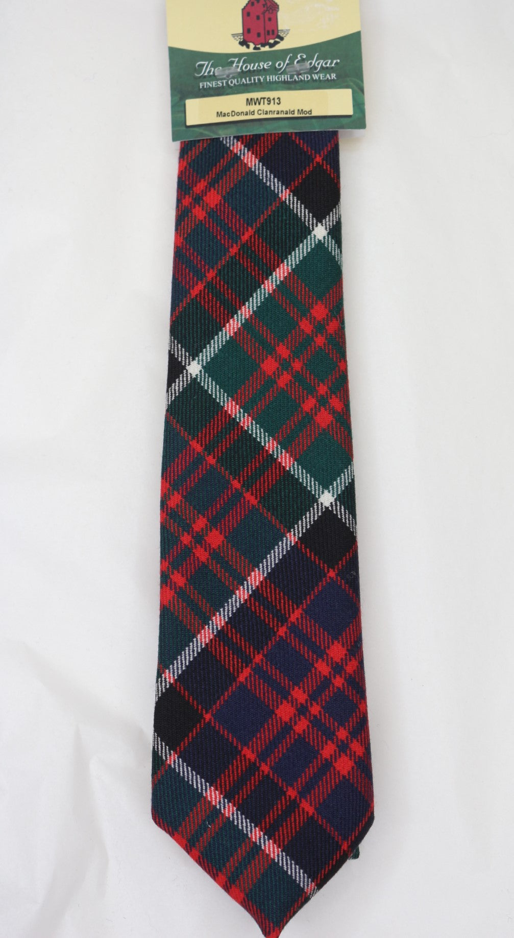 Clanranald Modern Tartan Tie - Premium Scottish Wool Necktie for Men | Perfect for Weddings, Business & Formal Occasions