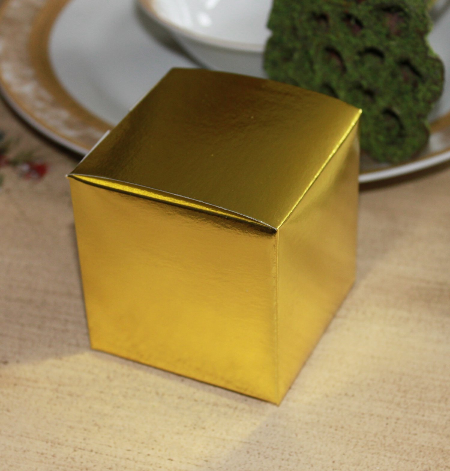 Elegant Gold Metallic Gift Boxes 3x3x3 Inches - Set of 12 Small Jewelry Favor Boxes for Weddings, Baby Showers & Party Favors