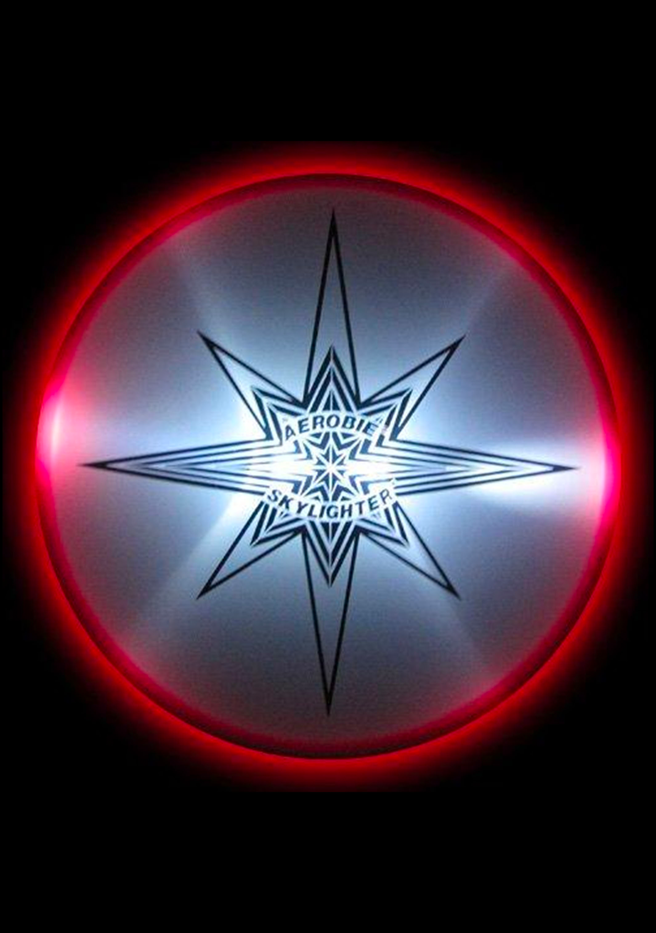 Aerobie Skylighter Flying Disc - Red LED Light Up Disc for Night Games, Outdoor Activities, and Backyard Fun