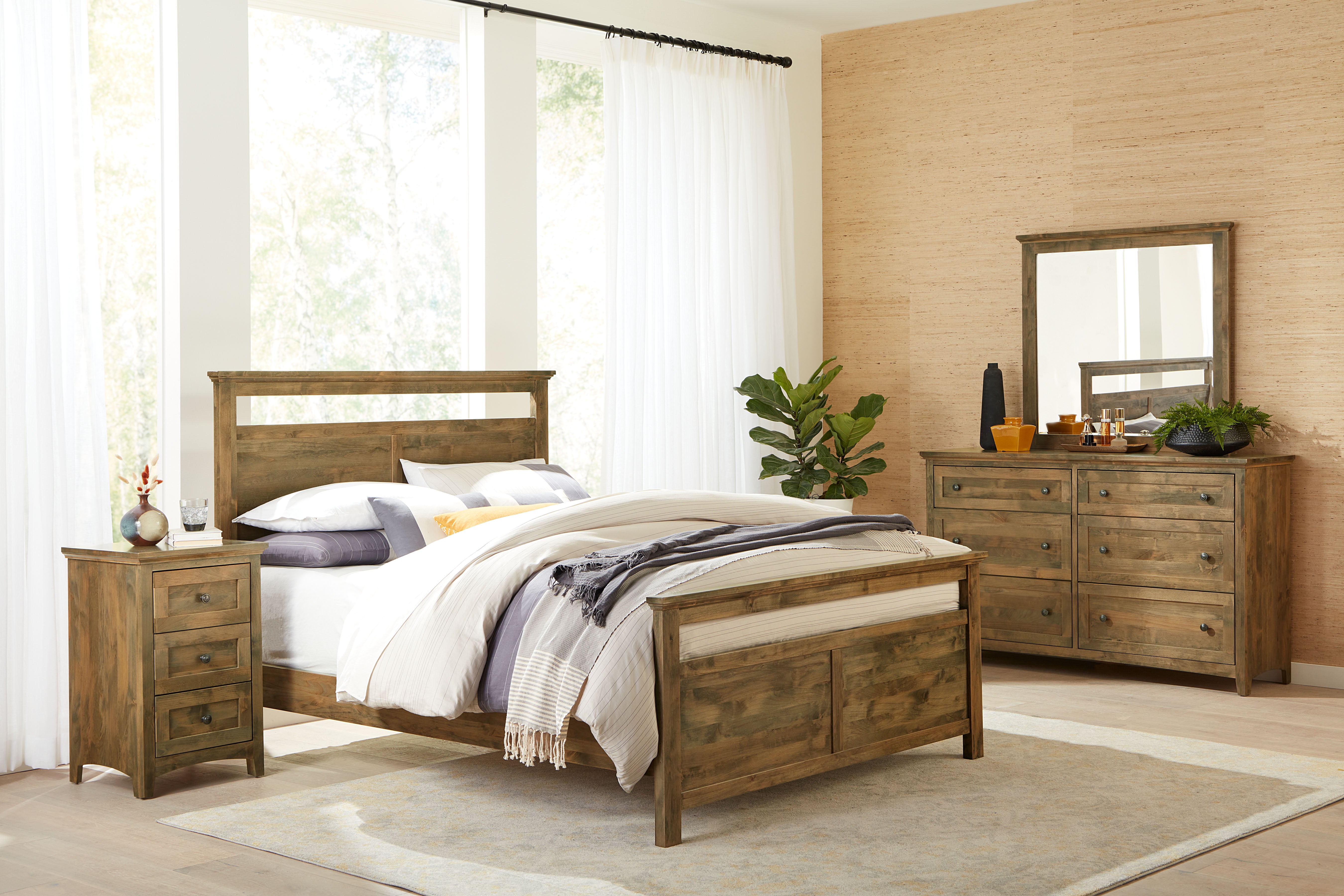 Emmerson Queen Size Bed Frame with High Footboard - Modern Upholstered Platform Bed for Bedroom, Guest Room, or Dorm
