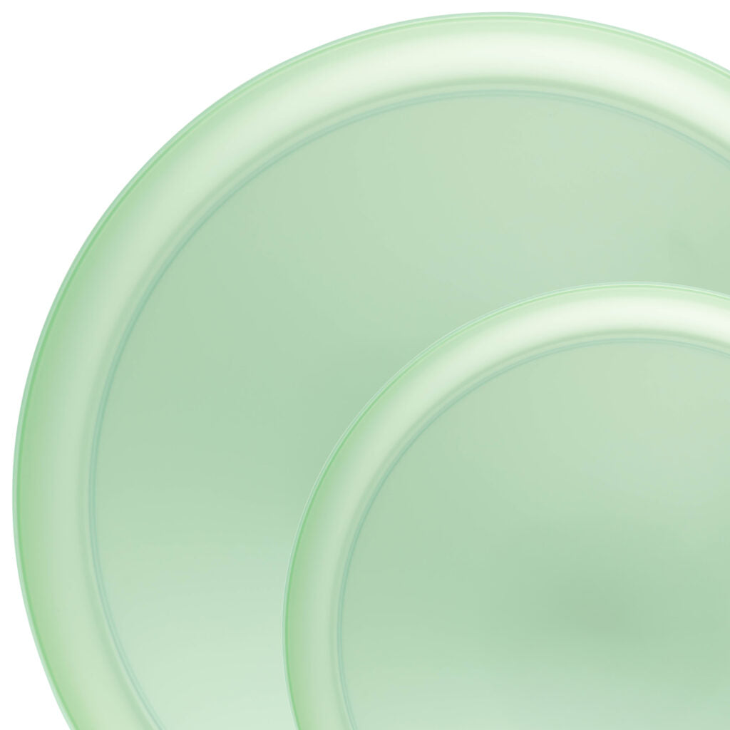20-Pack Green Pearl Round Plastic Dinnerware Set for 10 Guests - Elegant & Durable Disposable Plates, Bowls, Cups & Utensils - Perfect for Parties, Picnics, BBQs & Outdoor Dining
