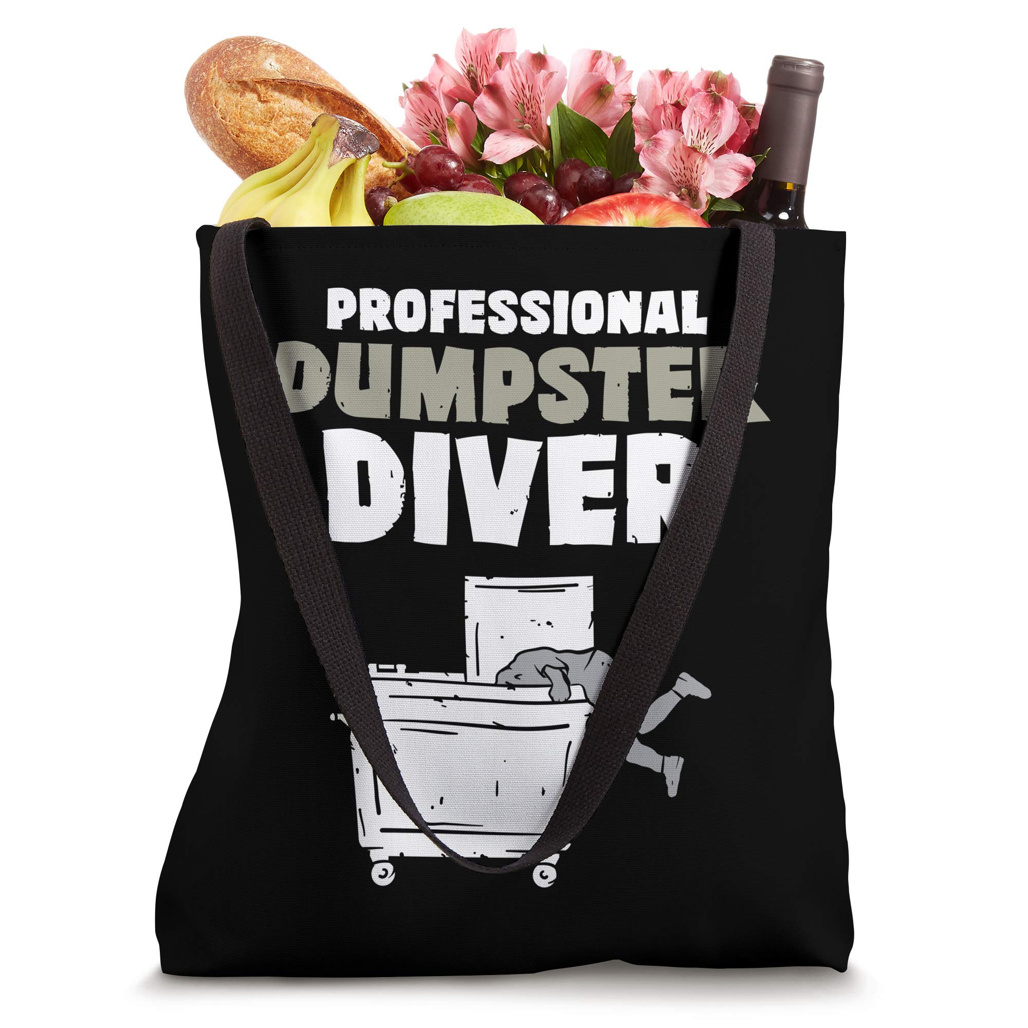 Funny Garbage Diver Trash Picker Tote Bag - Dumpster Diving Accessories for Urban Treasure Hunting & Costume Parties