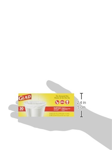 Glad Small Trash Bags 4 Gallon - 30 Count White Kitchen Garbage Bags | Perfect for Bathroom, Office & Car Waste Disposal