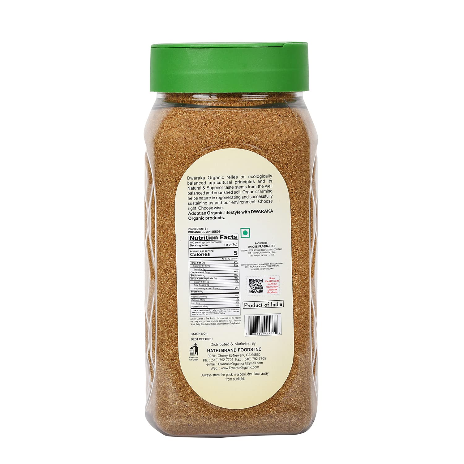 Organic Cumin Powder - 7oz | Non-GMO, All Natural, Healthy Spice for Cooking, Seasoning & Indian Cuisine | Perfect for Curries, Soups, Marinades & Homemade Spice Blends