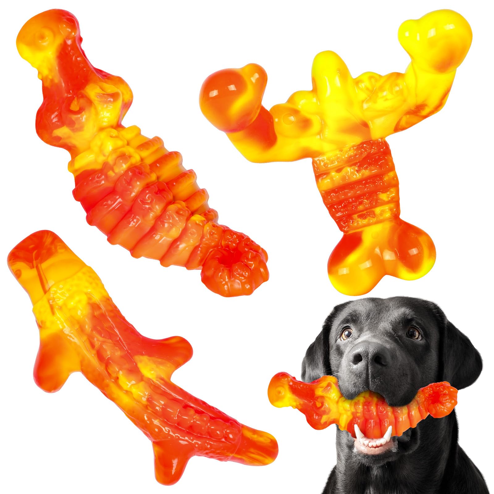 Apasiri 3 Pack Indestructible Dog Chew Toys for Aggressive Chewers - Durable Large Breed Dog Toys for Strong Chewers - Perfect for Teething, Boredom Relief & Playtime