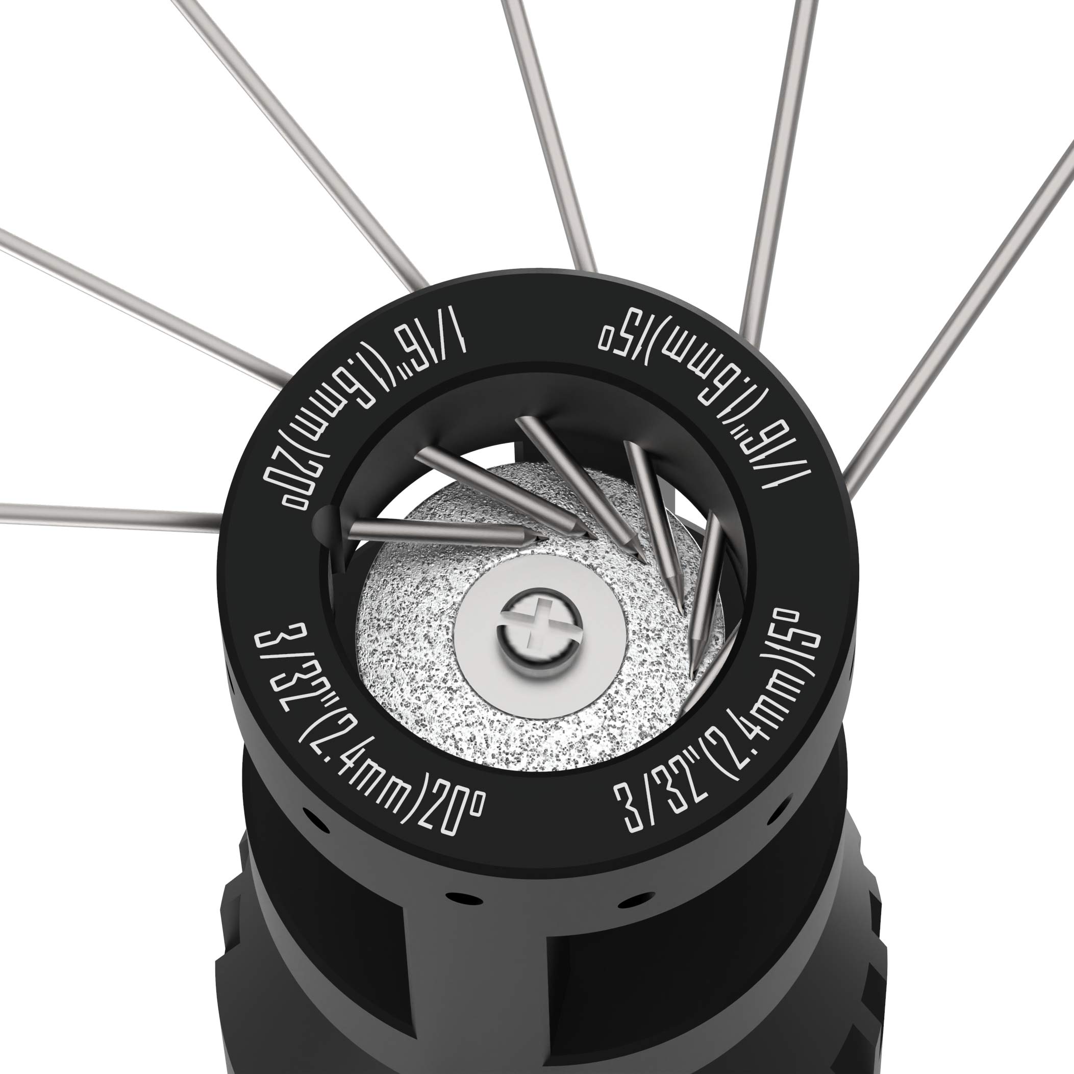 Premium Tungsten Electrode Sharpener - 3 Mirrors Aluminum Grinder Head for TIG Welding, Multi-Angle & Offset Design with Cut-Off Slot - Includes 5X 25mm Double Diamond Wheels & 2X Connecting Rods - Perfect for Precision Welding, Metal Fabrication, and DIY Projects