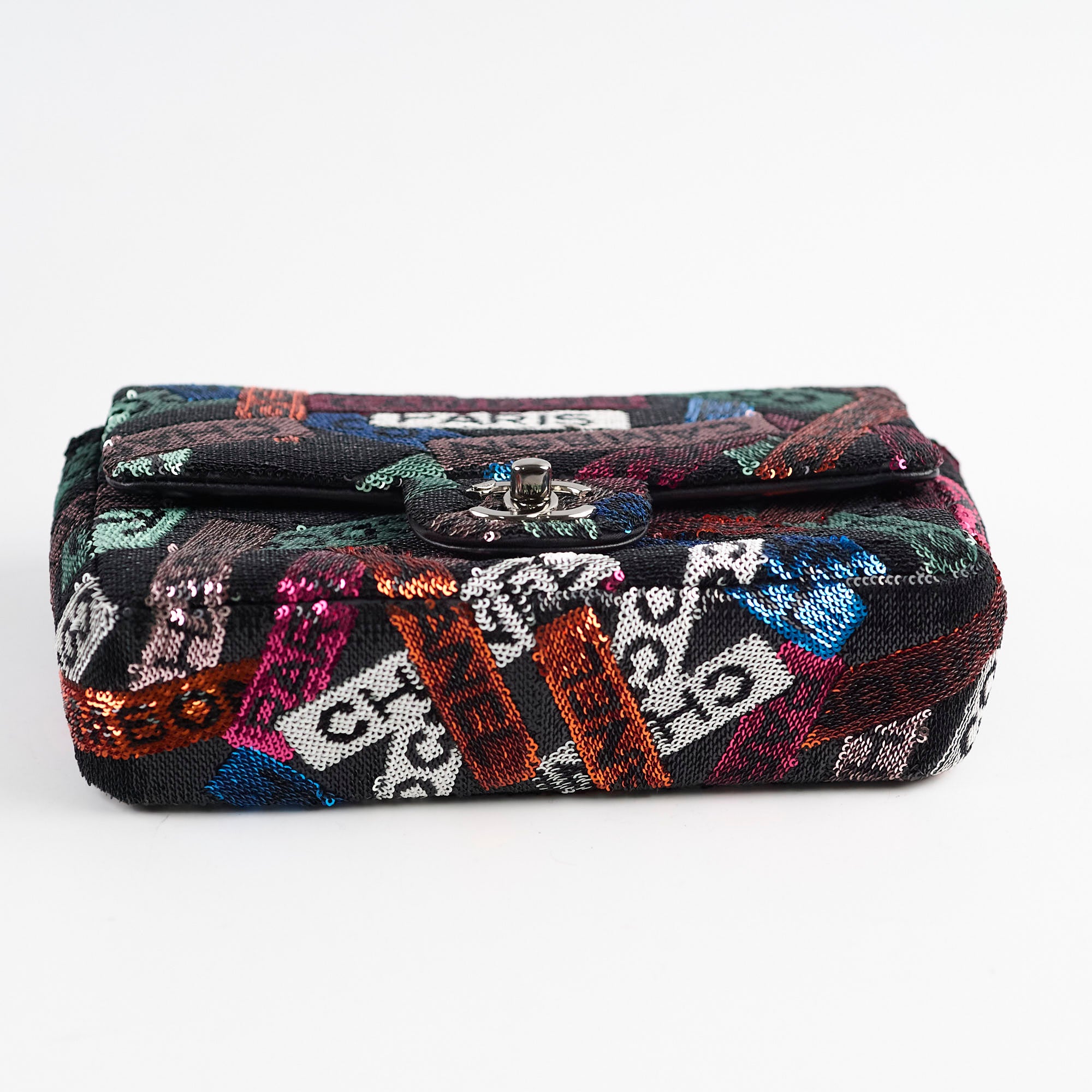Chanel Mini Rectangular Sequin Cambon COCO Flap Bag with Microchip - Luxury Evening Clutch for Parties & Special Occasions