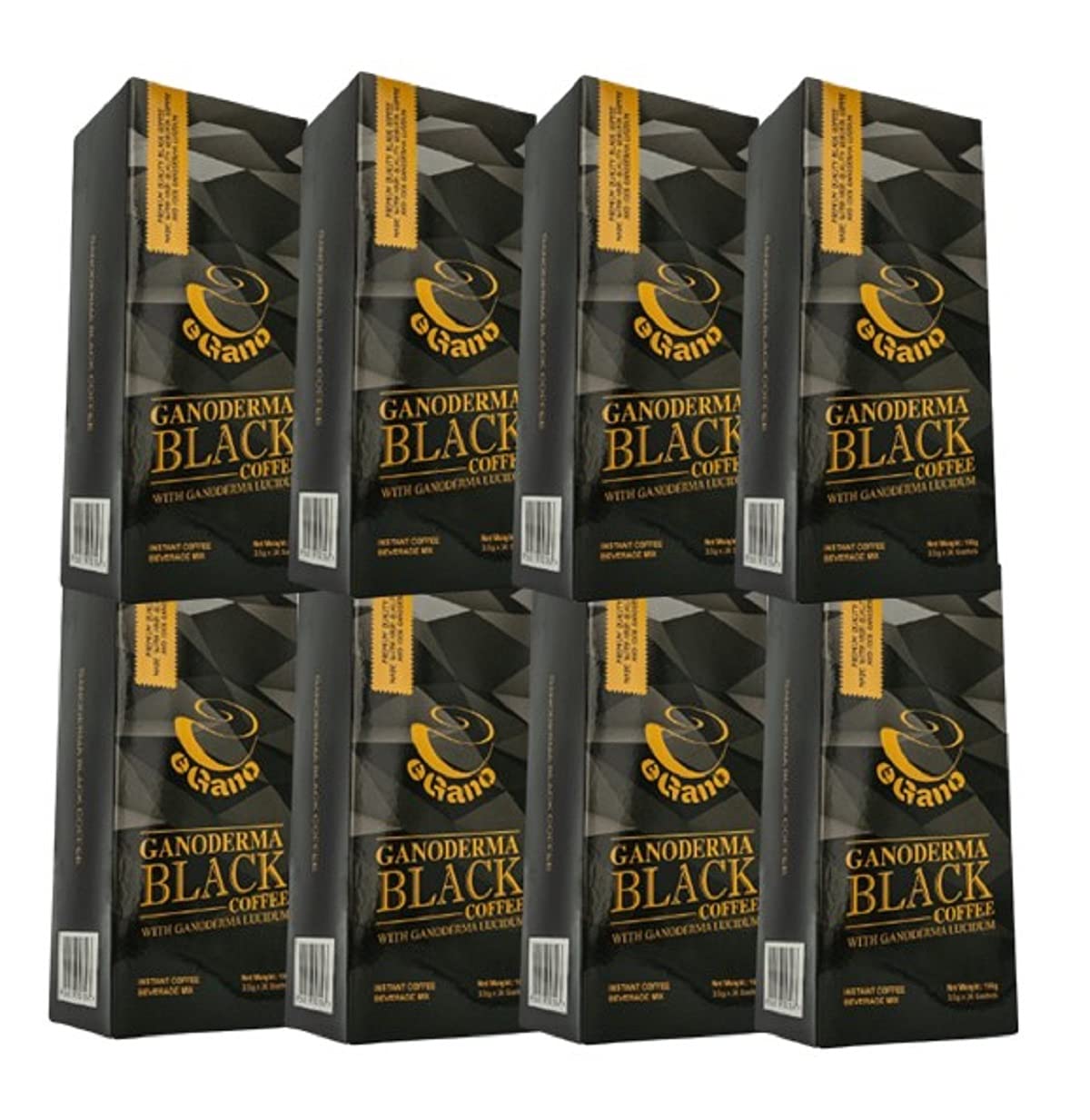 Premium Ganoderma Black Coffee Instant Packets - 8 Boxes (3.5g x 30 Sachets) with Reishi Mushroom Extract - Rich Antioxidant Energy Boost for Morning & Workout Recovery