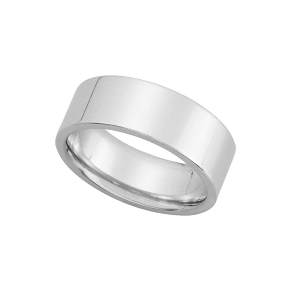 Platinum 7mm Black Bow Wedding Band - Comfort Fit for Men & Women
