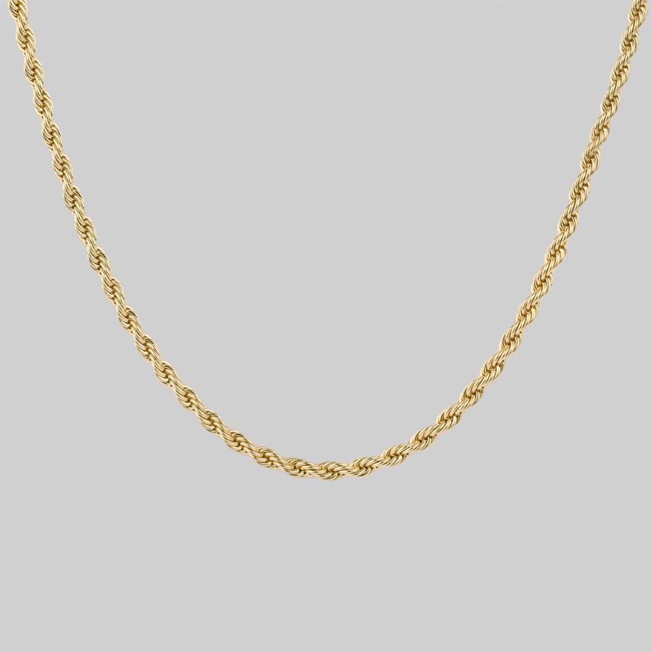 14K Gold Rope Chain Necklace for Women - Durable & Elegant Jewelry for Everyday Wear, Parties & Special Occasions