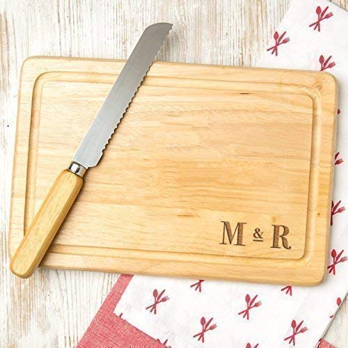 Personalized Slate Rectangle Chopping Board with Initials - Unique Wedding, Engagement & Housewarming Gift for Couples - Elegant Slate Serving Tray & Cheese Board for Dinner Parties & Special Occasions