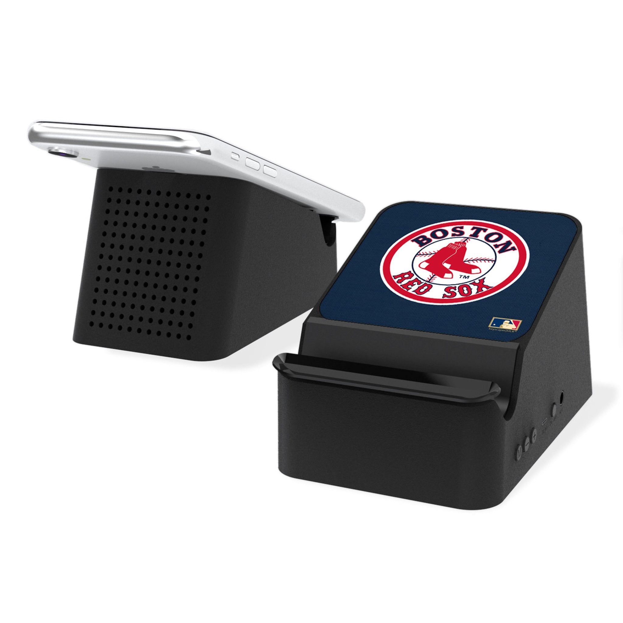 Boston Red Sox Cooperstown Collection Wireless Charging Station & Bluetooth Speaker - Vintage 1976 & 2008 Team Design - Perfect for Home, Office & Game Day Decor