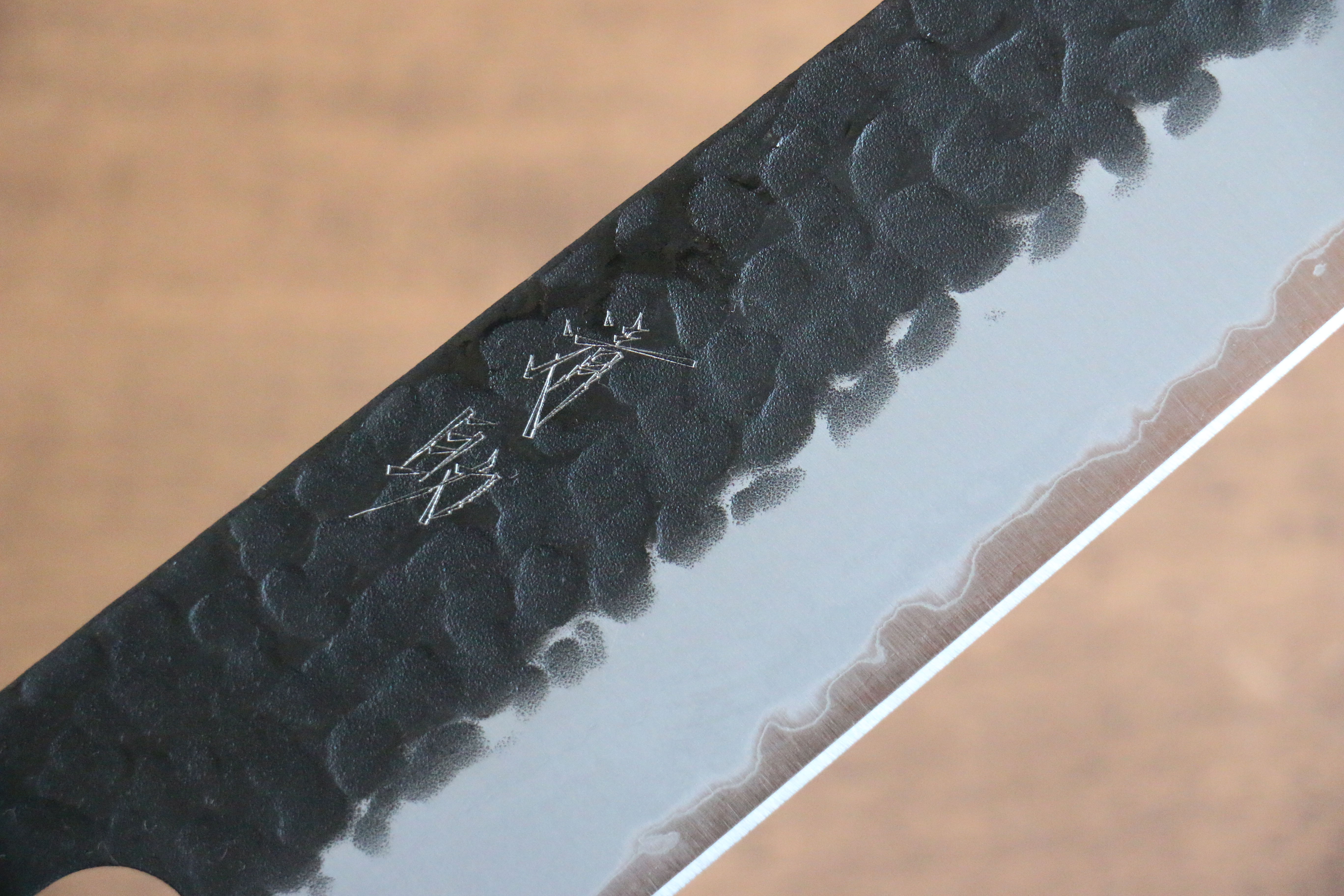Premium Seisuke Shitan Blue Super Hammered Kurouchi Kiritsuke Knife 210mm - High Carbon Steel Blade with Exquisite Shitan Handle - Perfect for Sushi, Sashimi & Precision Cutting in Professional Kitchens & Home Cooking