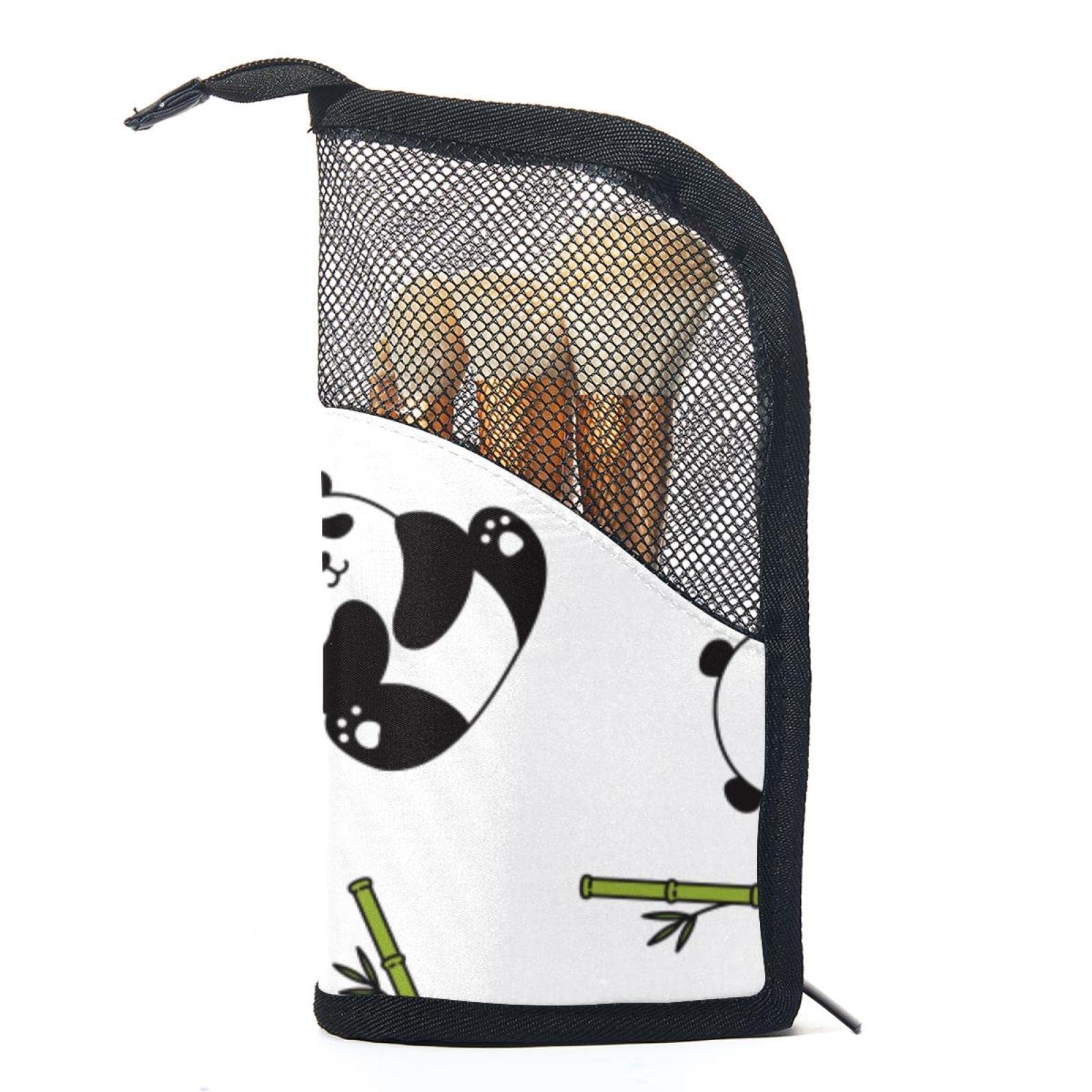 12-Piece Panda Plant Cartoon Makeup Brush Organizer Bag - Portable Makeup Brush Holder Case for Travel & Home Storage | Cute Animal Design Cosmetic Brush Organizer