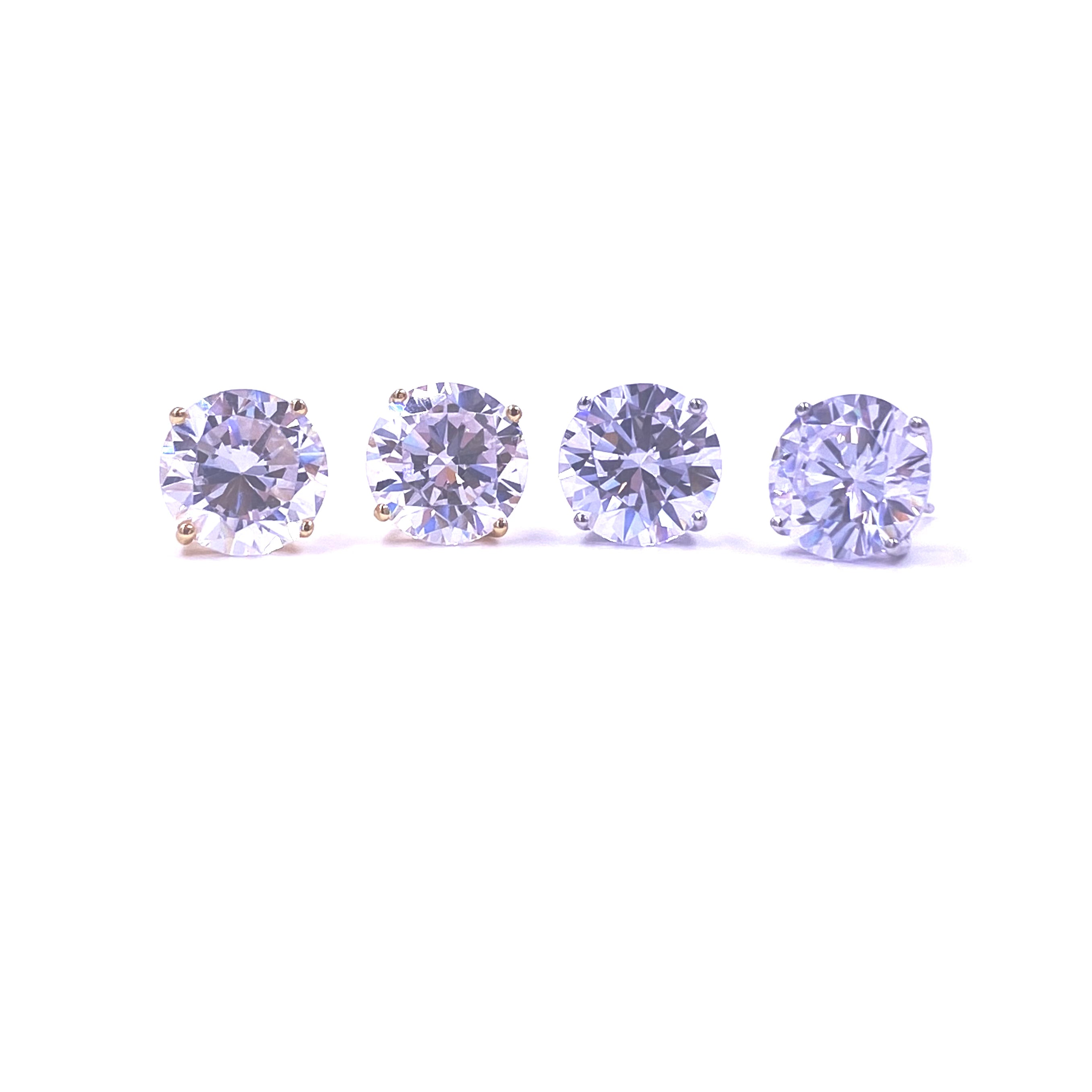 Sterling Silver Gold Plated CZ Stud Earrings for Women - Elegant & Hypoallergenic Jewelry for Daily Wear, Parties & Gifts