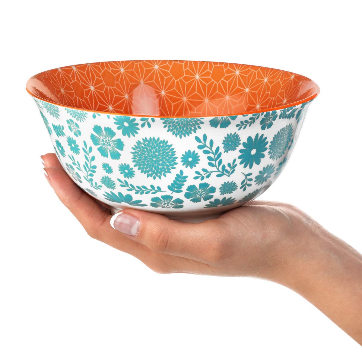 **Annovero 16-Piece Colorful Porcelain Dinnerware Set - Cereal Bowls & Dinner Plates, Microwave & Dishwasher Safe, Durable Kitchen Dishes for Everyday Meals, Family Gatherings & Restaurant Use**